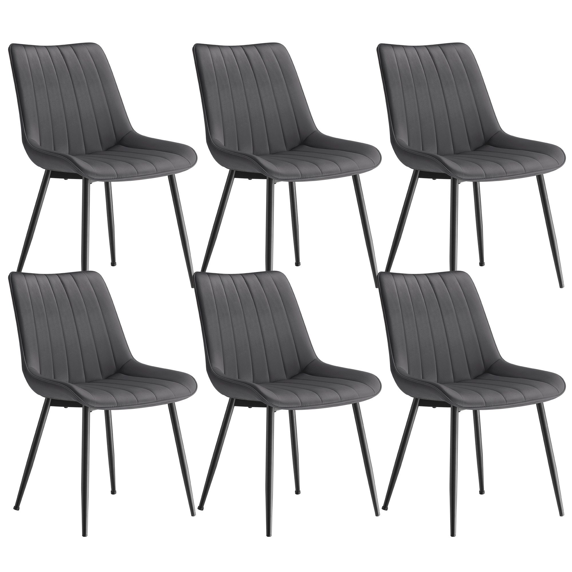 SONGMICS Esszimmerstuhl Stuhlset – Polsterstühle, Moderner Küchenstuhl. Samt (6 St), Küchenstuhl, Samt,Polsterstuhl, bis 120 kg, ERGONOMISCHES DESIGN
