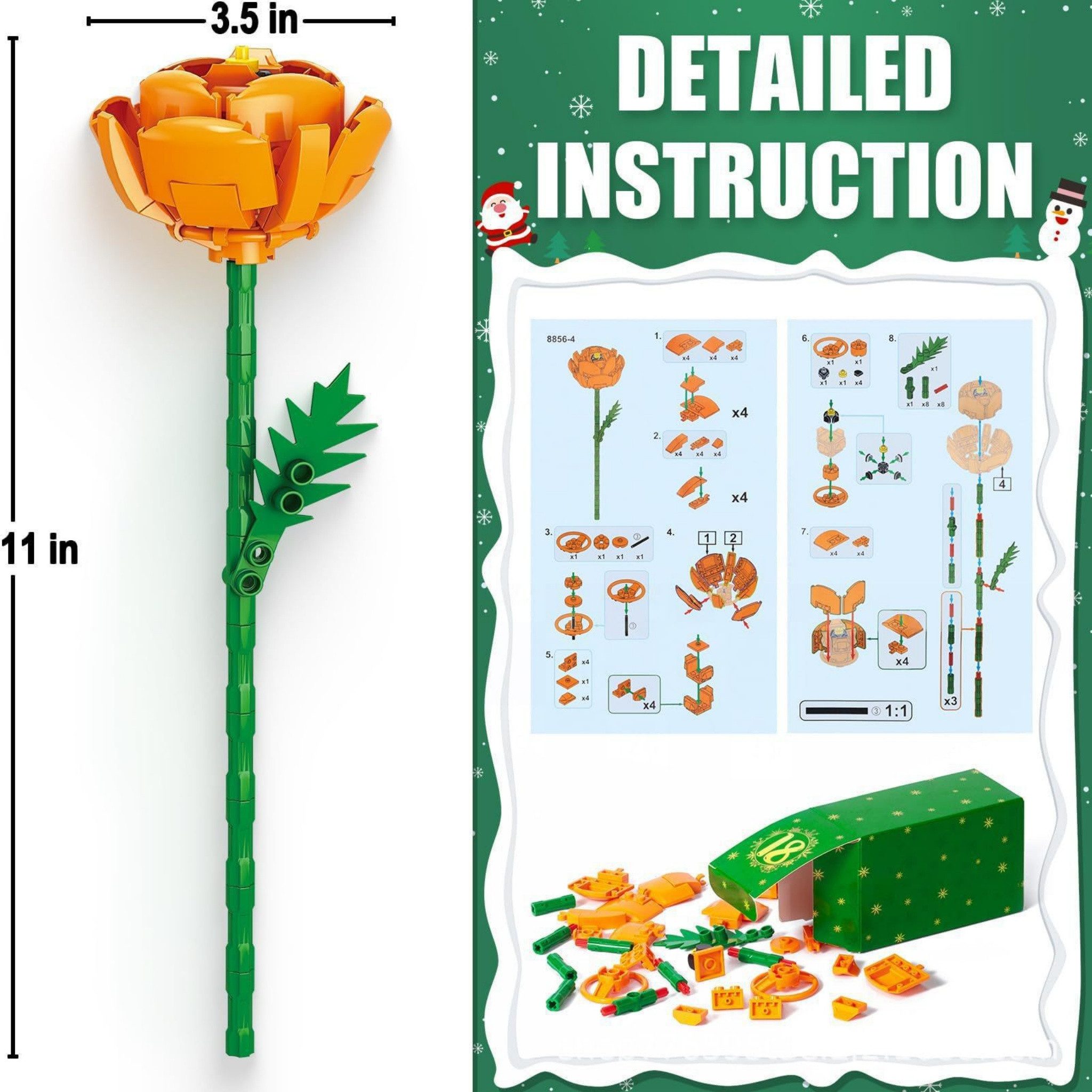 HOMELIVE Adventskalender Sonnenblumen Bouquet Bausteine Blind Box für Frauen Kinder (1-tlg), Künstliche Pflanze Geburtstag Weihnachten Valentinsgeschenke Heimde – Bild 2 von 5