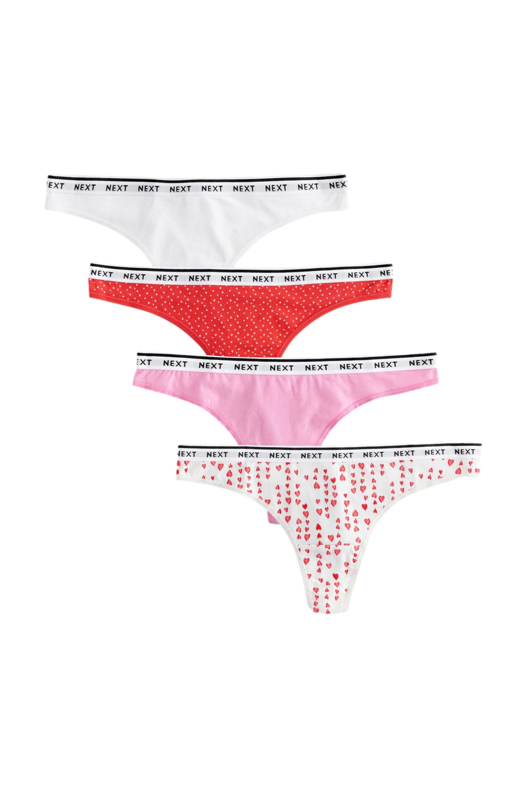 String Logo-Slips im 4er-Pack, Tanga