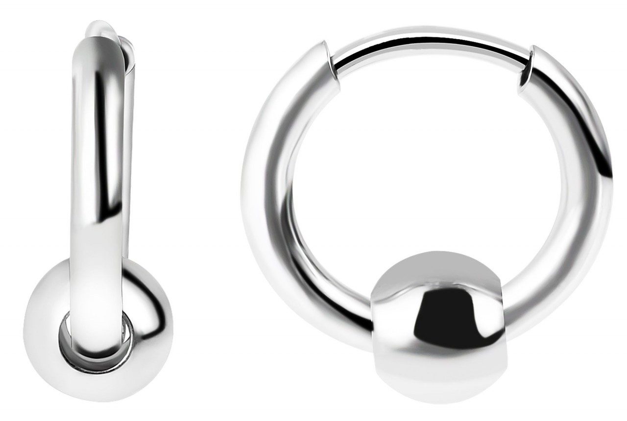 Paar Creolen Unisex Creolen aus poliertem Edelstahl Ø 10 mm