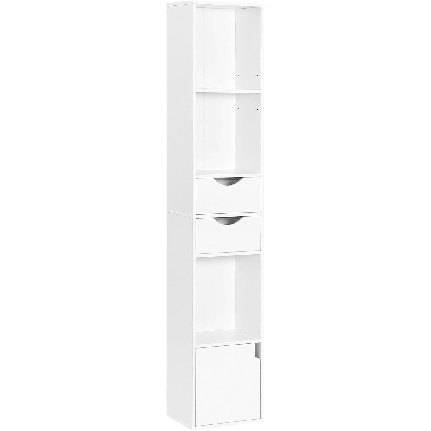 Woltu Bücherregal, 1-tlg., mit Schubladen, Regal mit Tür, 30x158x24 cm günstig online kaufen