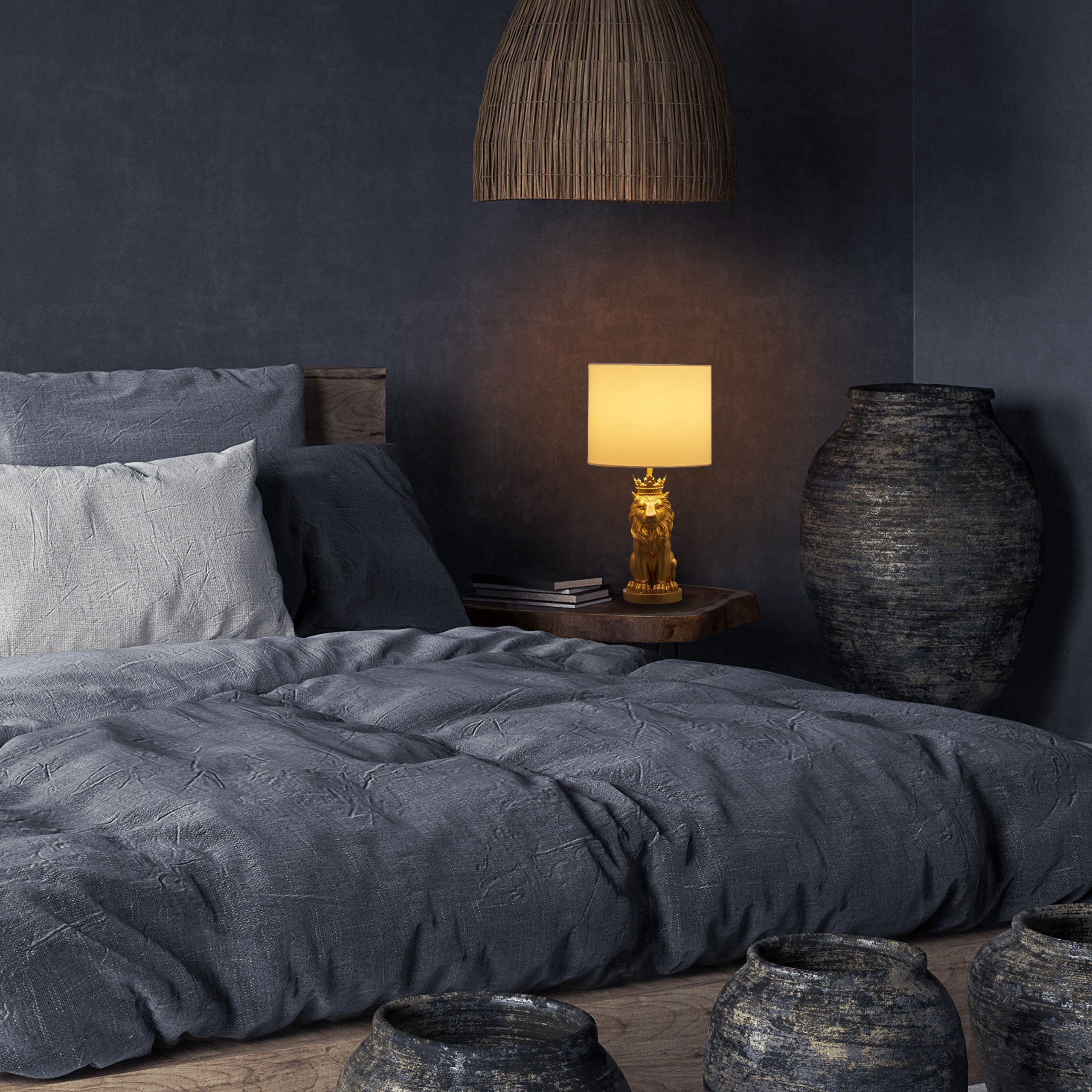 relaxdays Tischleuchte Tischlampe Löwe günstig online kaufen