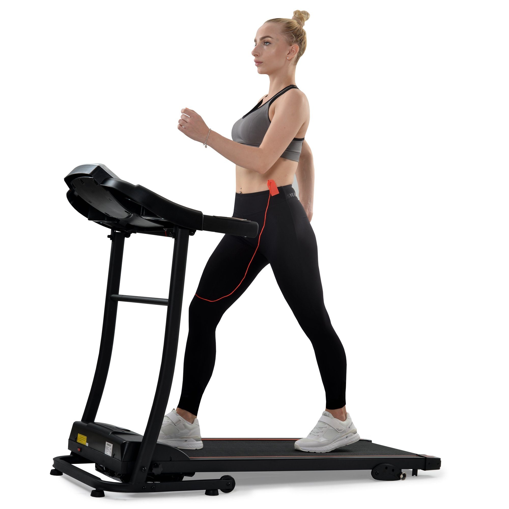 Merax Laufband fitness klappbar, 12 automatische Programme, bis 12 km/h, Handpulsmessung+App+LED-Anzeige, belastbar bis 100 kg