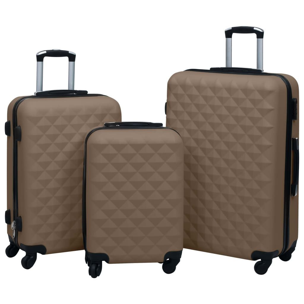 Trolley Braun - 3-teilig - Prisma Koffer Reisekoffer Hartschalenkoffer Trolley