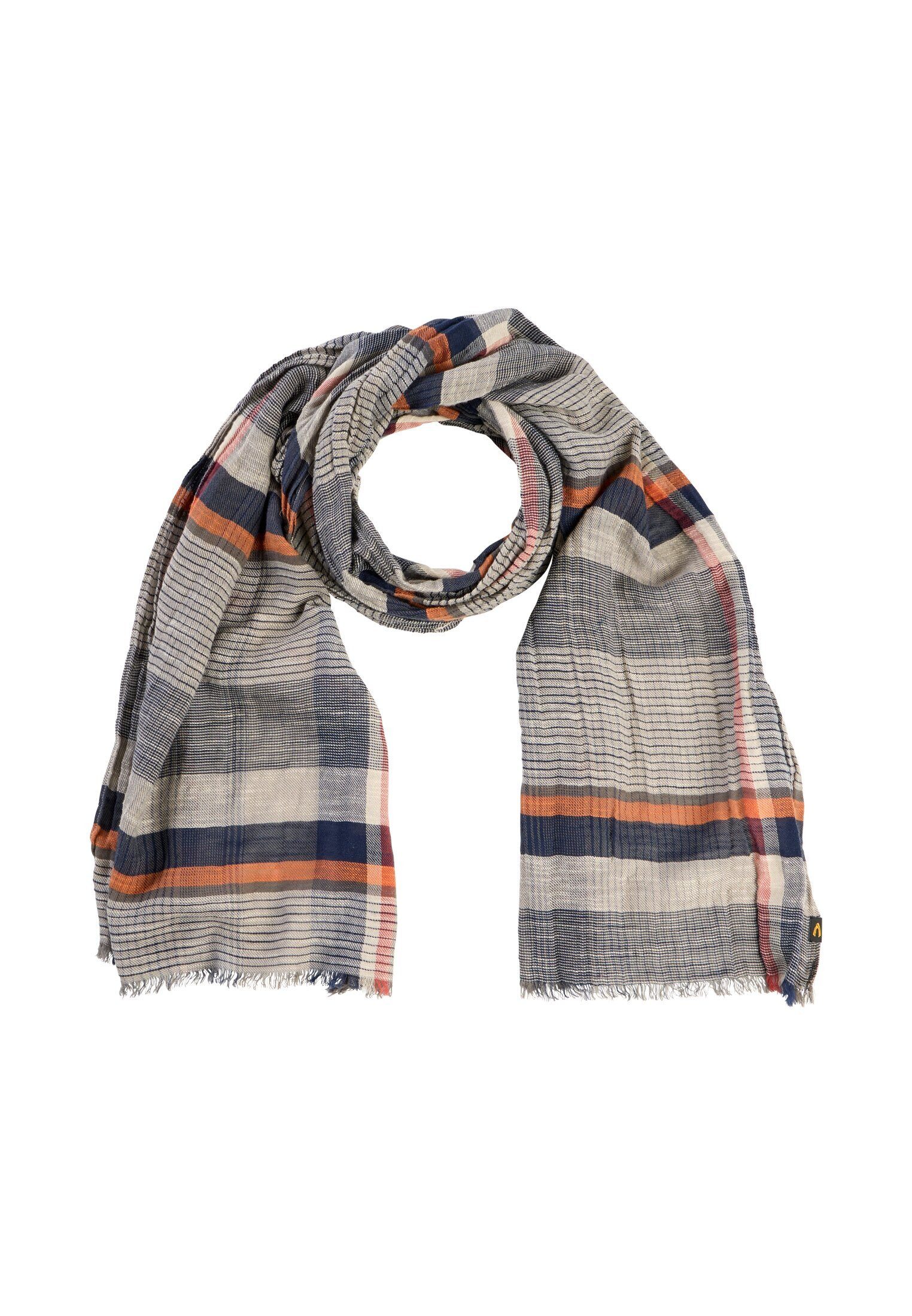 camel active Modeschal Multicolour Webschal aus Baumwoll-Twill