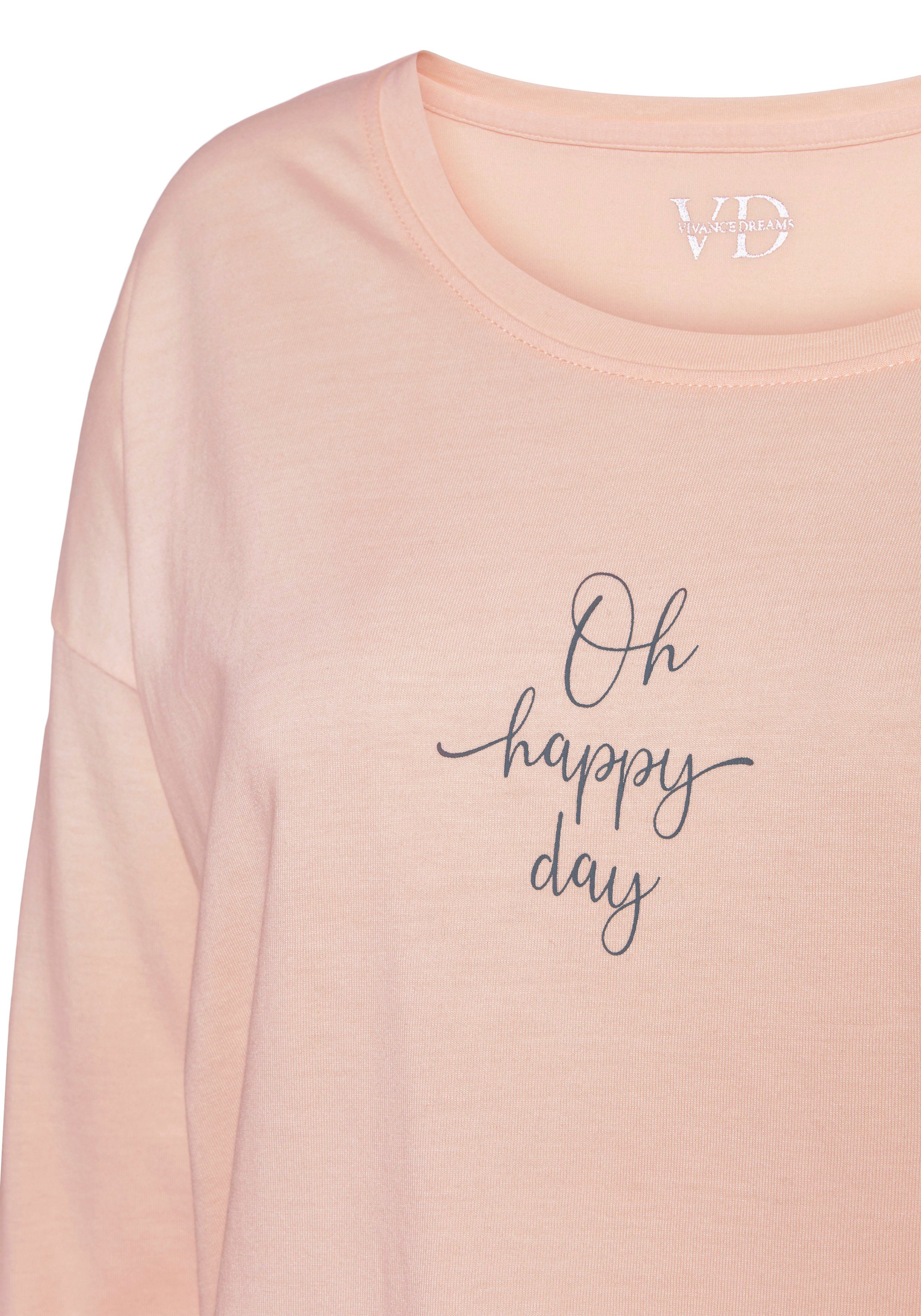 Vivance Dreams by Lascana Pyjamaoberteil mit Sommer-Statementdruck – Bild 5 von 5