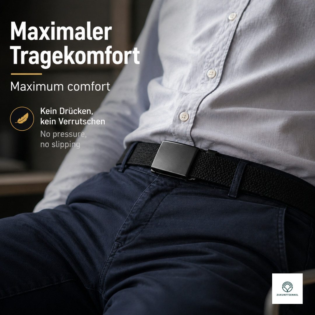 ZUKUNFTSENKEL Stoffgürtel mit Klappschnalle Nylon Canvas Gürtel 4cm Bandgürtel Größen 80–180 cm, Hüftgürtel