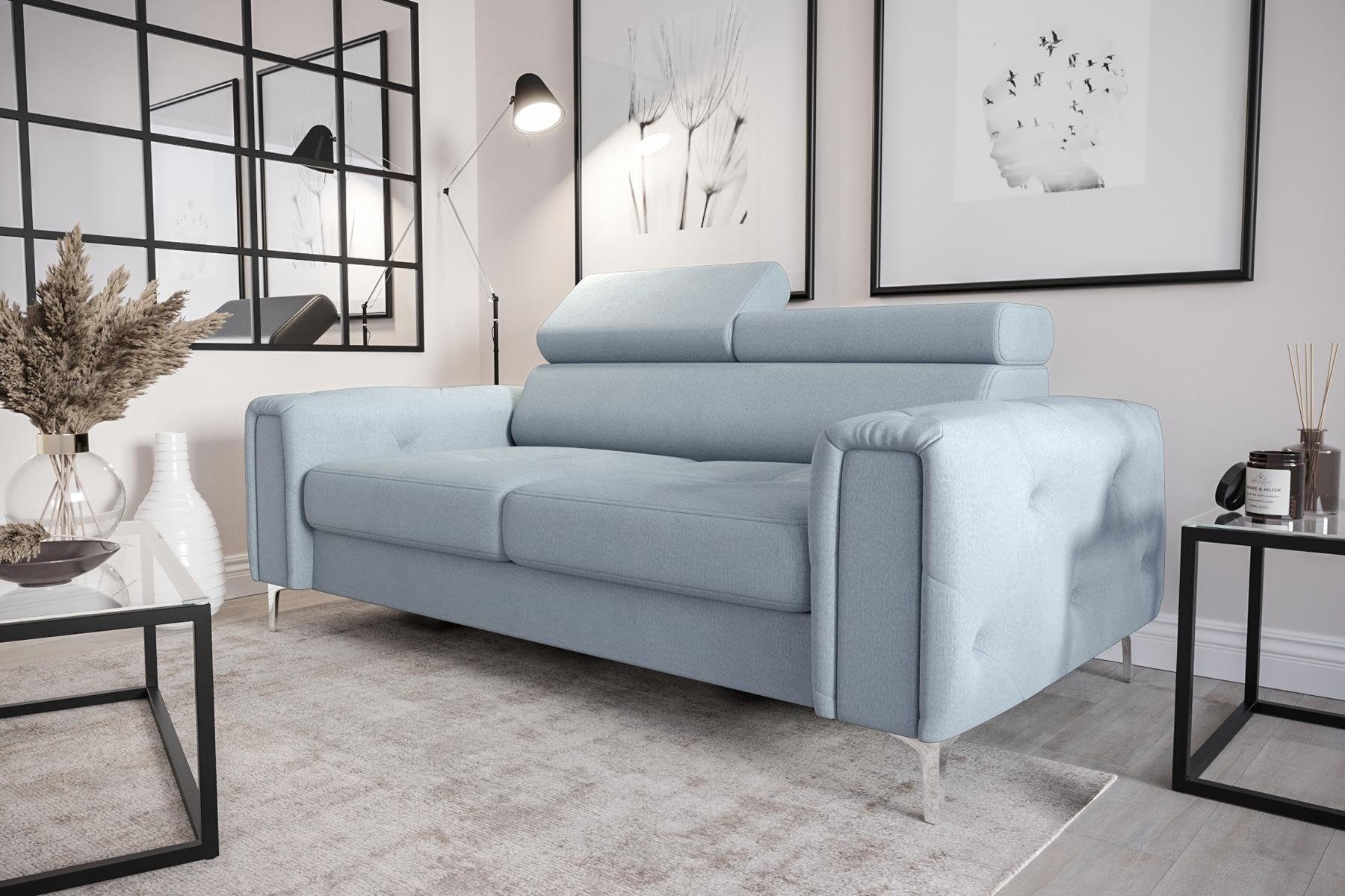 JVmoebel Sofa Designer 2-Sitzer Sofa Couchen Luxus Polster Möbel Sofa Couch Sitz, Made in Europe Blau | Blau | Blau