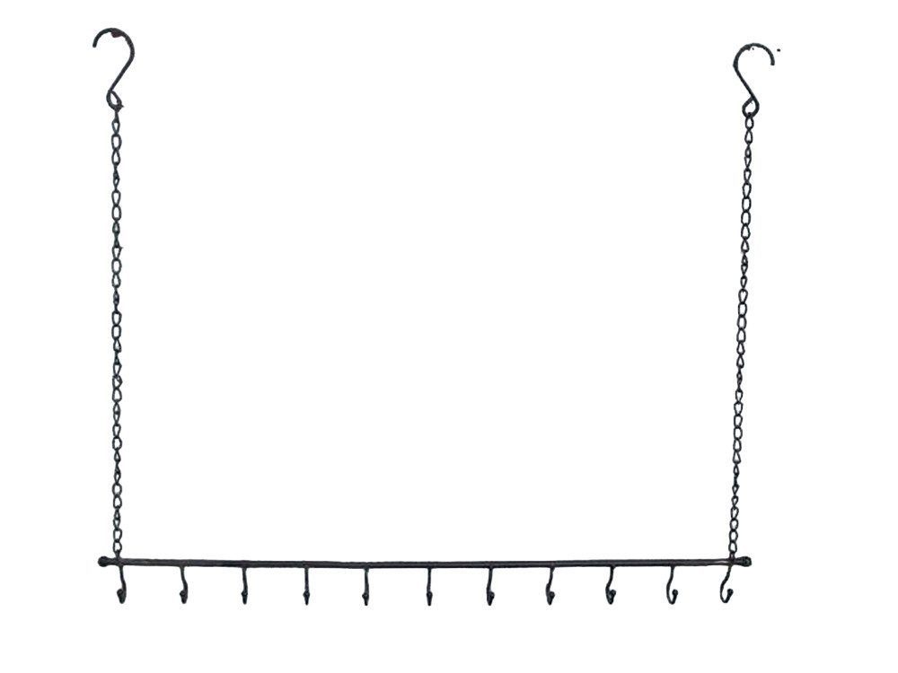 Deko-Impression Hakenleiste Eisenstange mit Haken, Wandhalter, Ablage, Eisen, Utensilienhalter, (1 St)