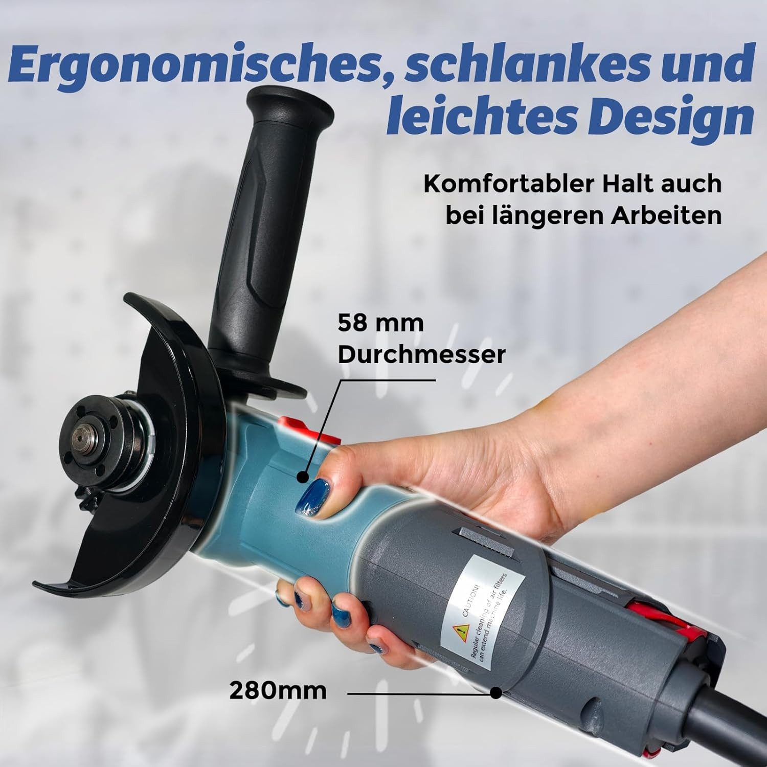 Fanztool Winkelschleifer Winkelschleifer mit bürstenlosem EC-Motor 125mm max. 1900 W, (Packung)