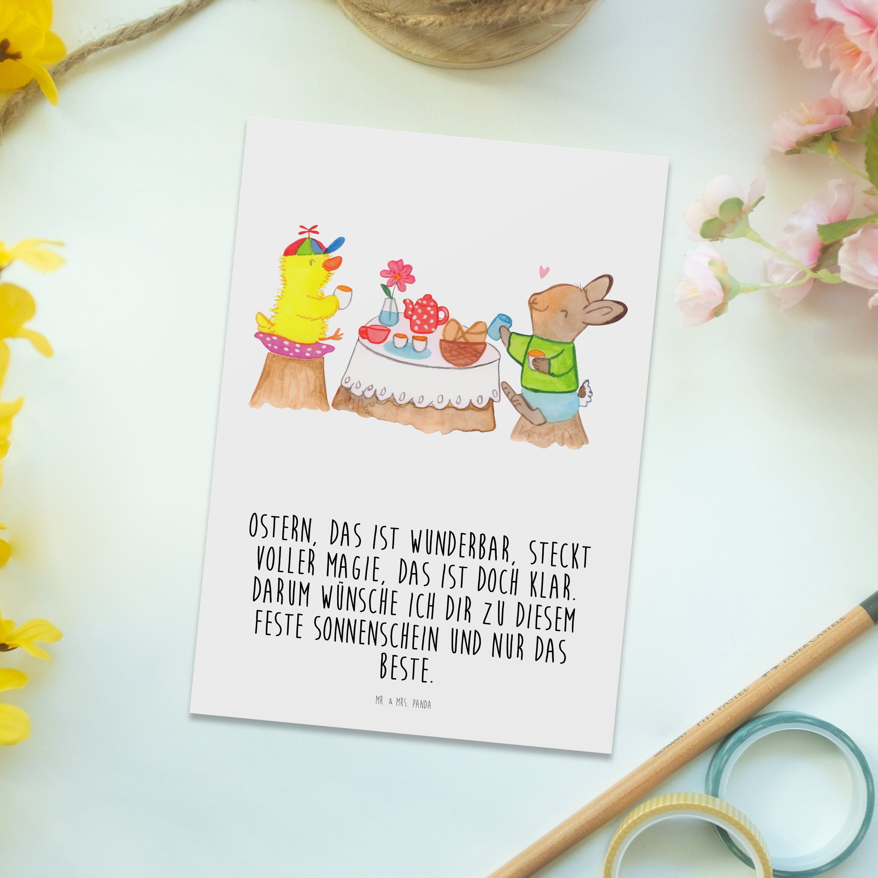 Mr. & Postkarte Einladungskarte, Panda Grußkarte, Weiß Mrs. - - Ostern Geschenk, Frühstück Oster