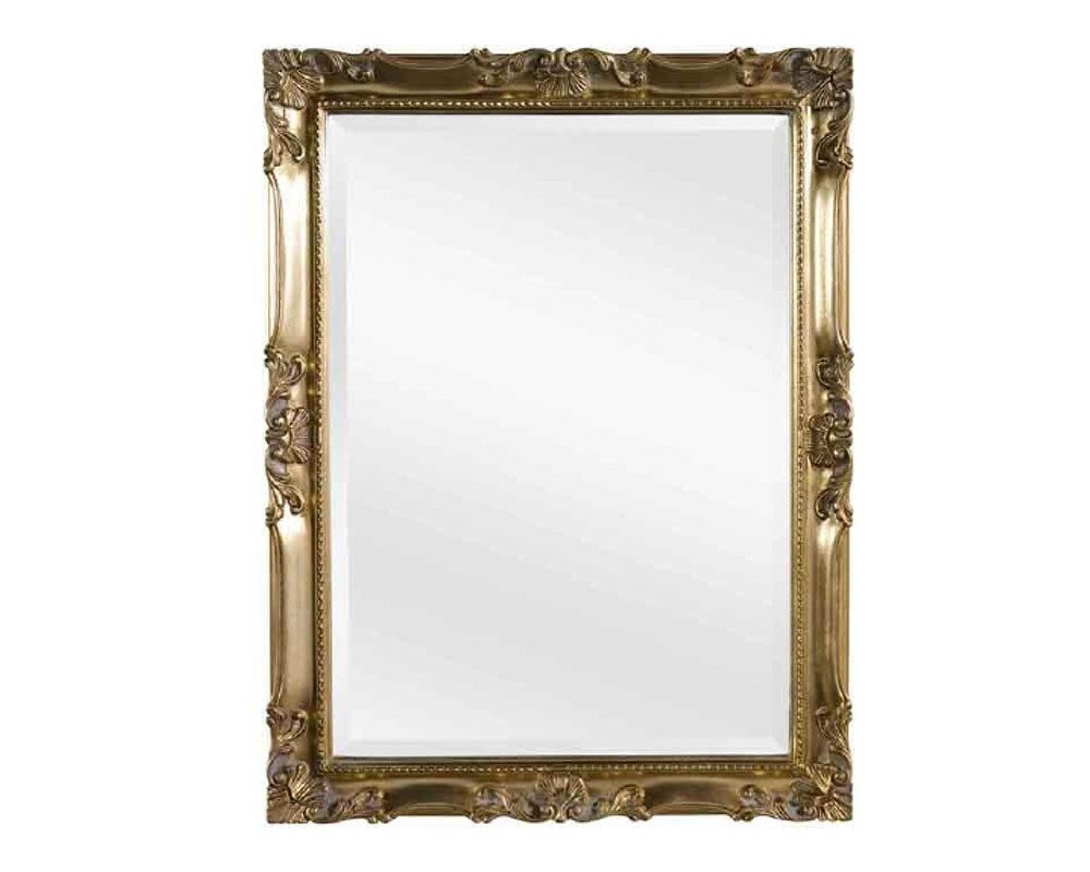ASR Rahmendesign Barockspiegel Franz, 52 × 62 cm, Blattgold, Facette, Echt vergoldet (Blattgold/Blattsilber)