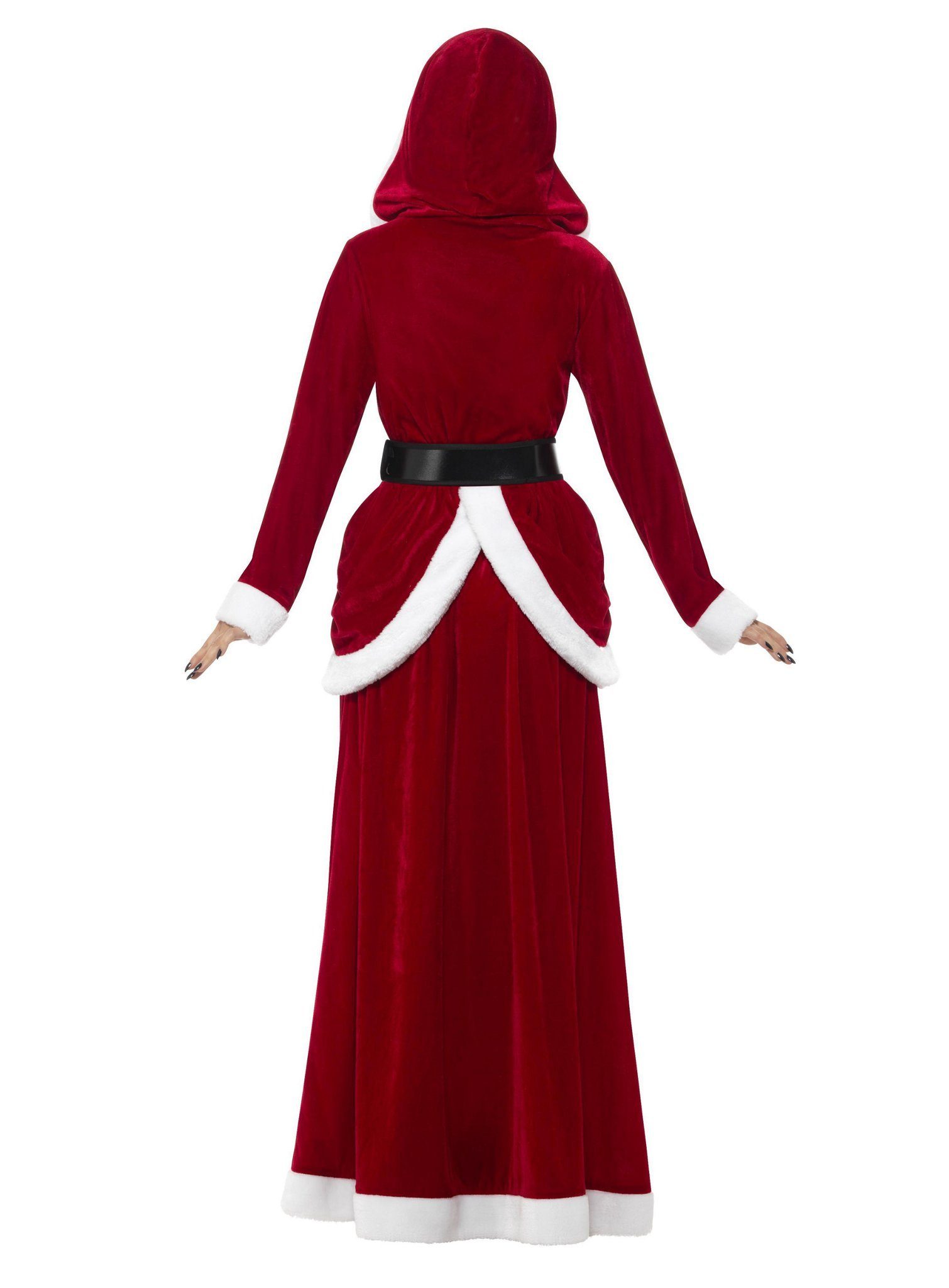 Smiffys Kostüm Weihnachtsfrau Kostüm Kleid Faschingskostüm Damen, Weihnachtskleid für Santas Begleitung