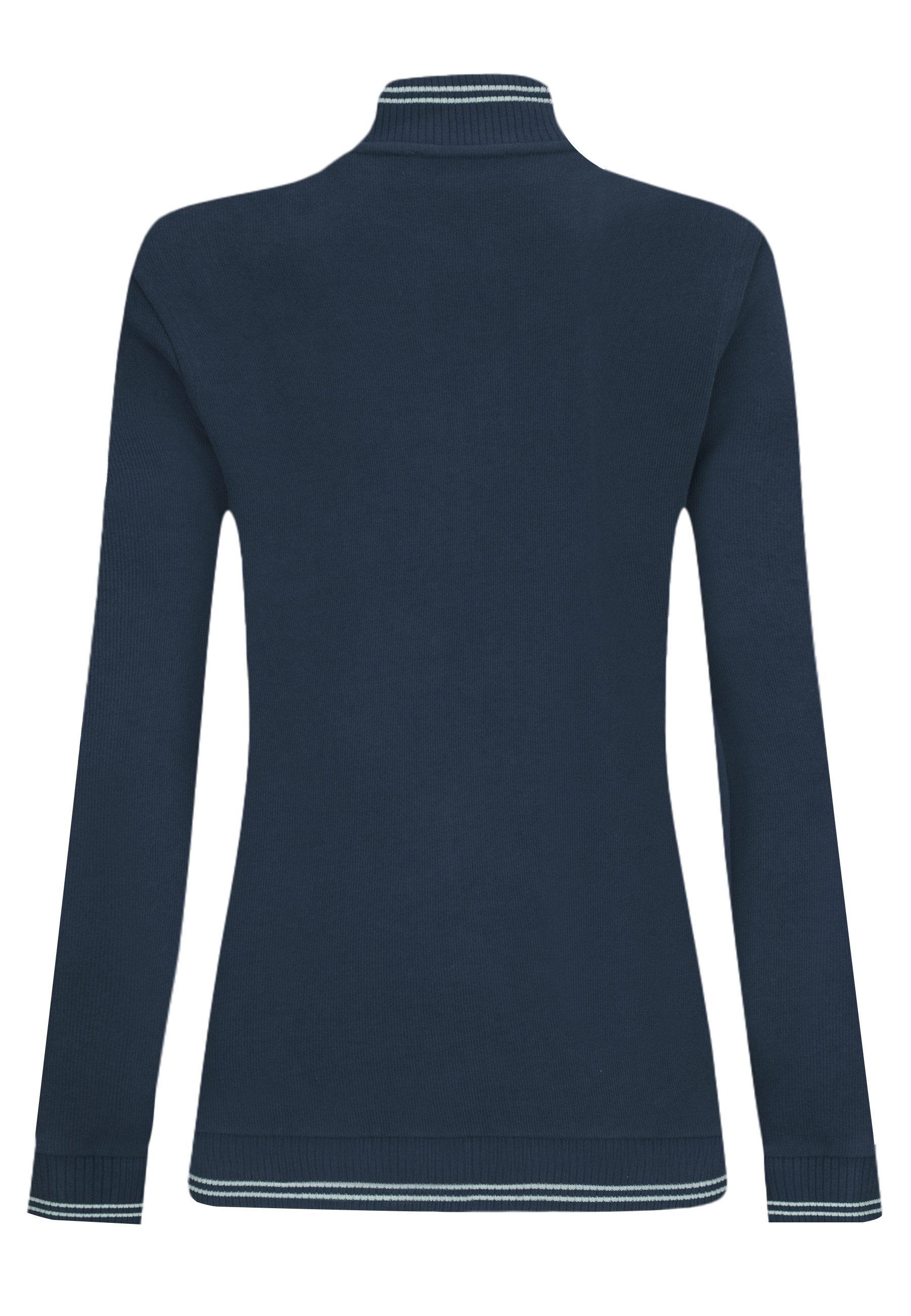 Felix Hardy Stehkragenpullover Strickpullover mit halbem Reißverschluss