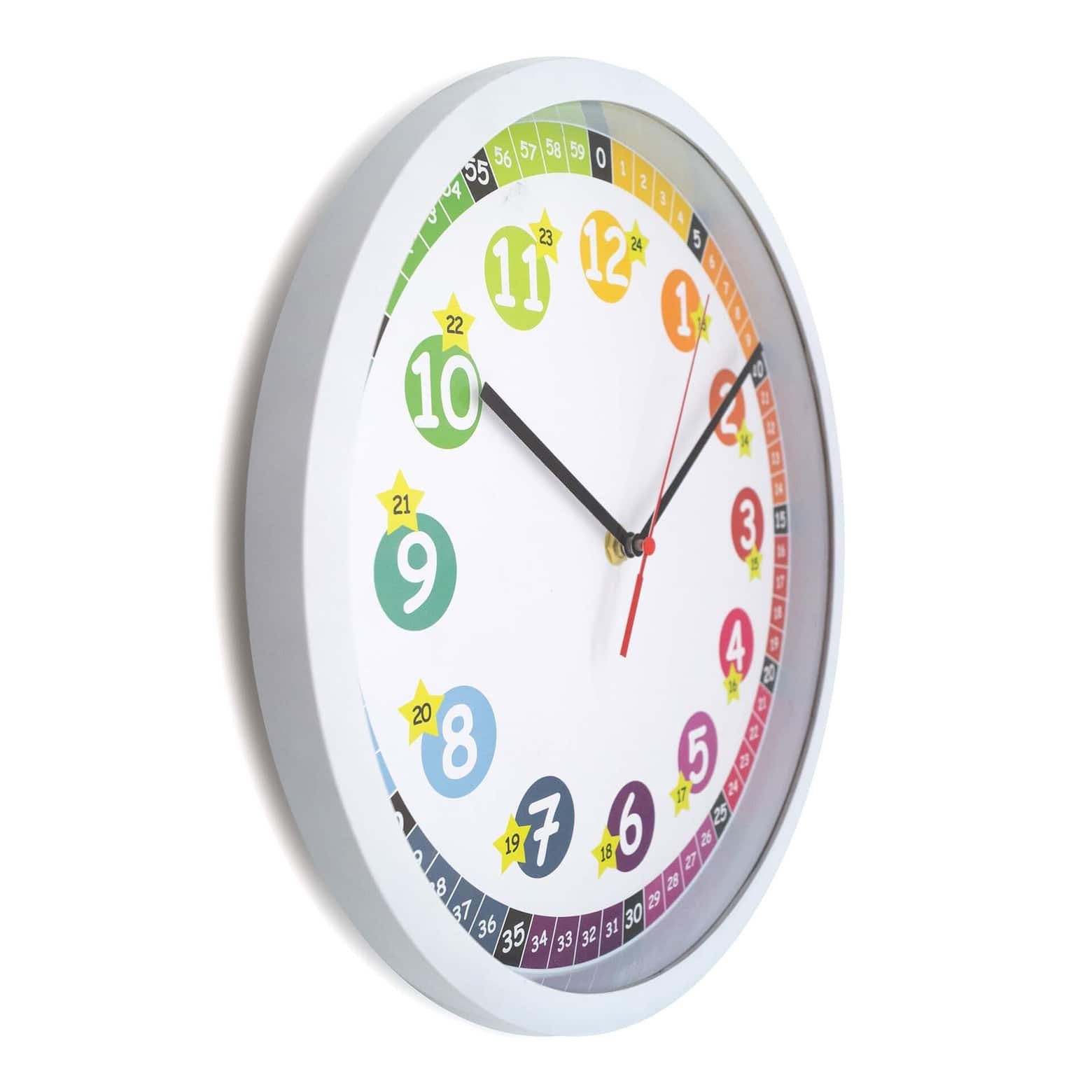 K&L Wall Art Wanduhr Regenbogen Wanduhr bunte Kinderzimmer Uhr lesen lernen günstig online kaufen
