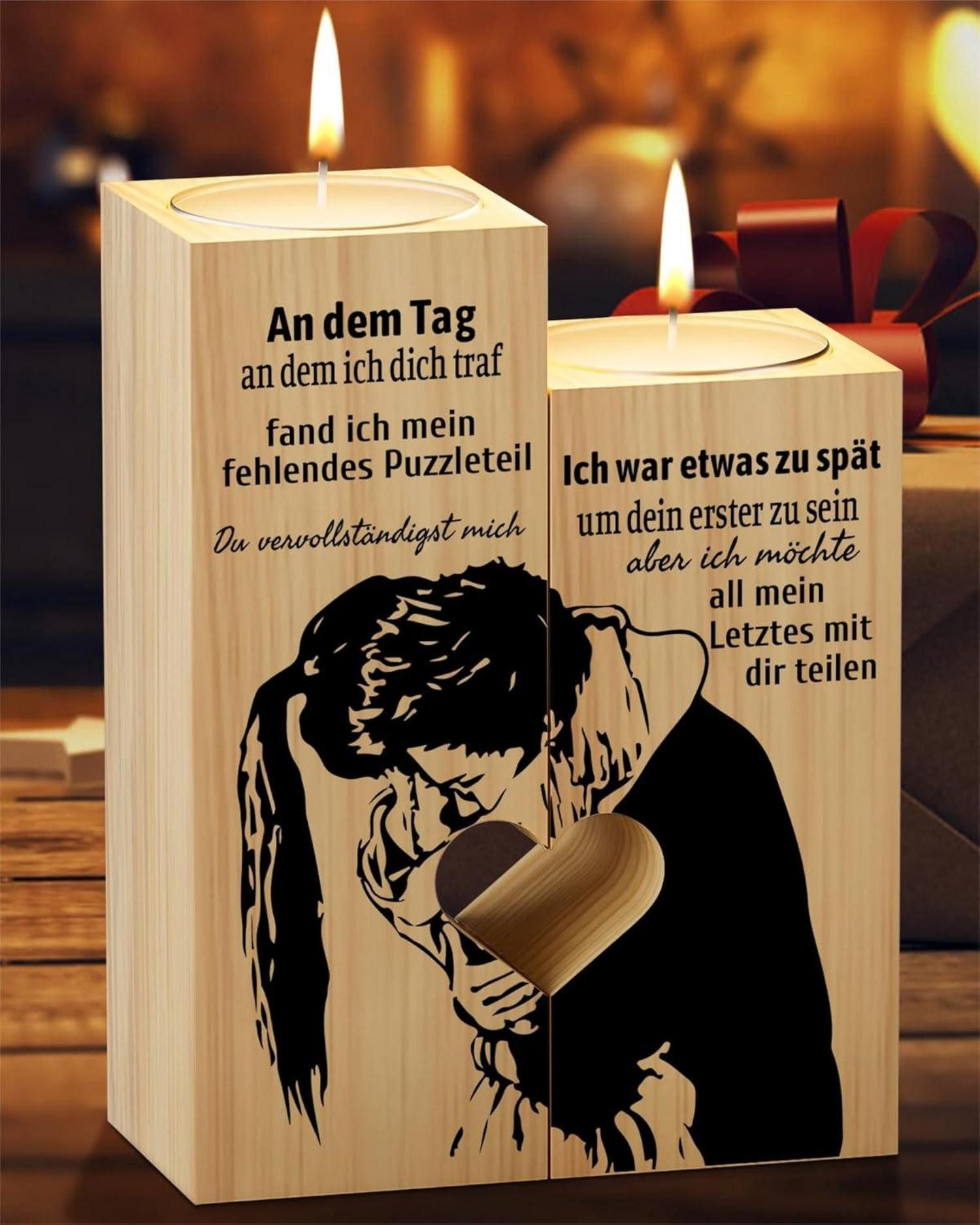Kerzenständer Jahrestag Geschenk Herzförmiger Kerzenständer Teelichthalter Liebe