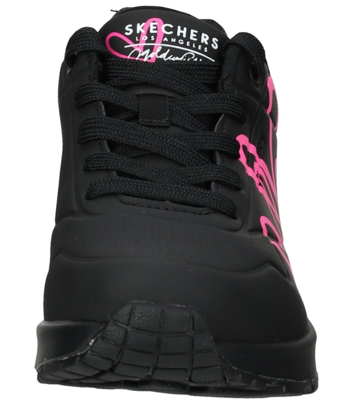 Skechers Sneaker Lederimitat Schwarz Pink Sneaker