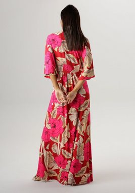 Aniston SELECTED Sommerkleid mit großflächigem Blüten- und Blätterdruck - NEUE KOLLEKTION