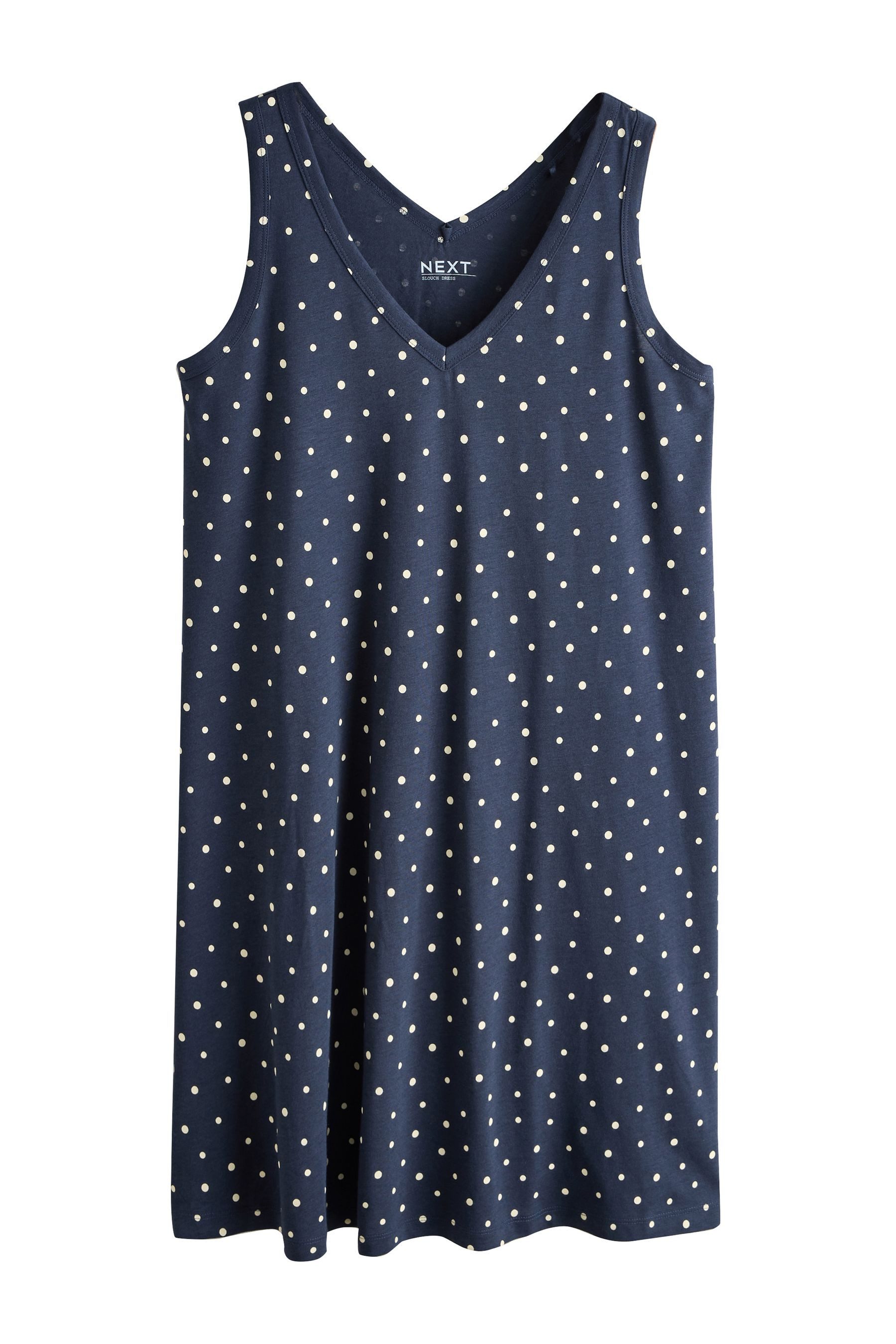 Next Jerseykleid Ärmelloses Schlabberkleid mit V-Ausschnitt (1-tlg)