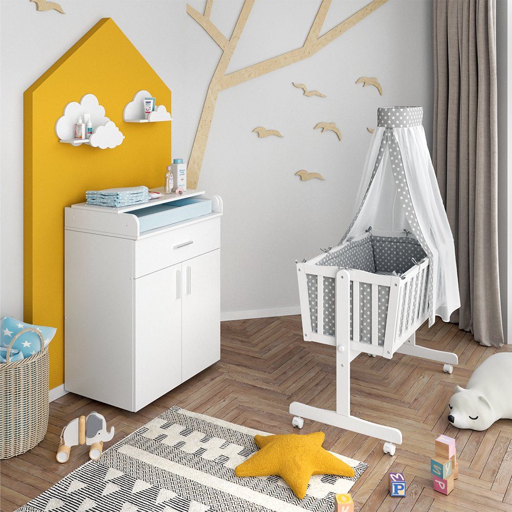 VitaliSpa® Babybett Noah, Weiß, 40x90 mit Kapuzenpulli günstig online kaufen