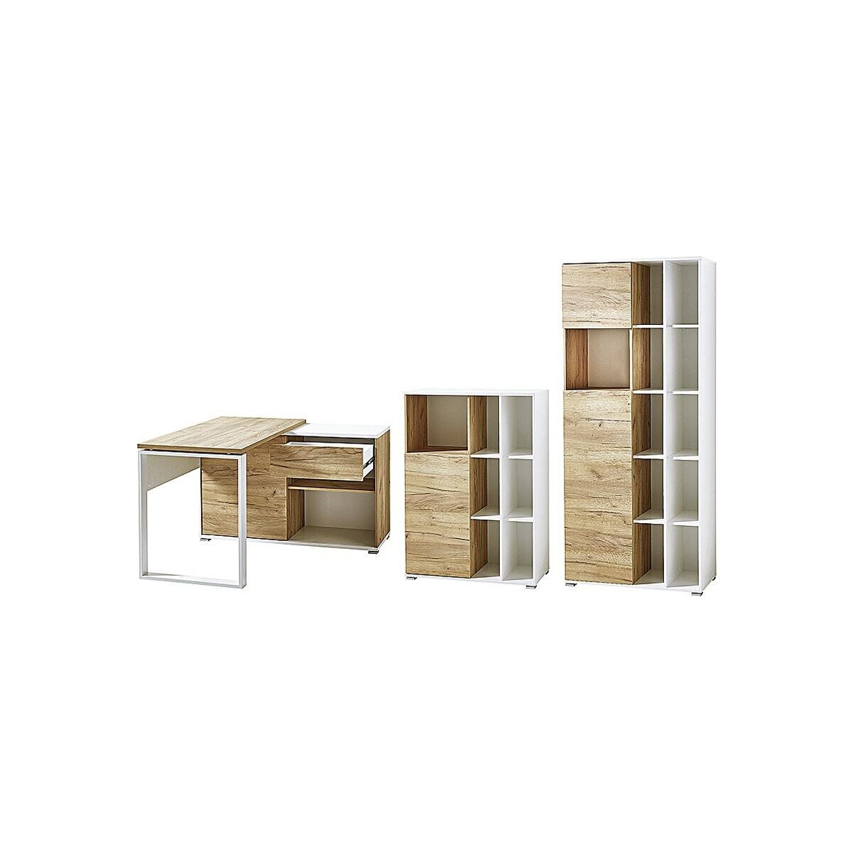 GERMANIA Büromöbel-Set Lioni, (3-teilig), 120 cm, Kompaktschreibtisch mit 2x Aktenschrank