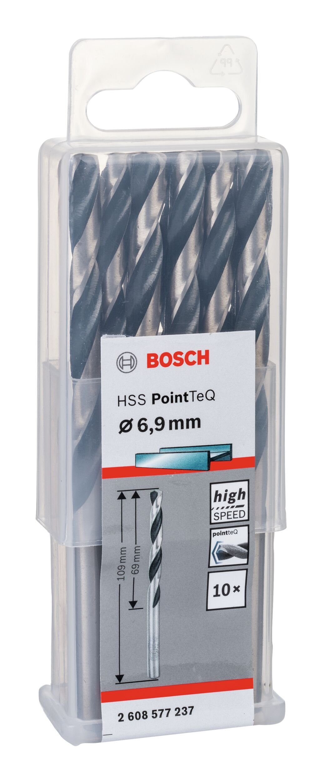 BOSCH Metallbohrer, 338) Stück), HSS mm - (DIN PointTeQ 6,9 Metallspiralbohrer 10er-Pack (10 