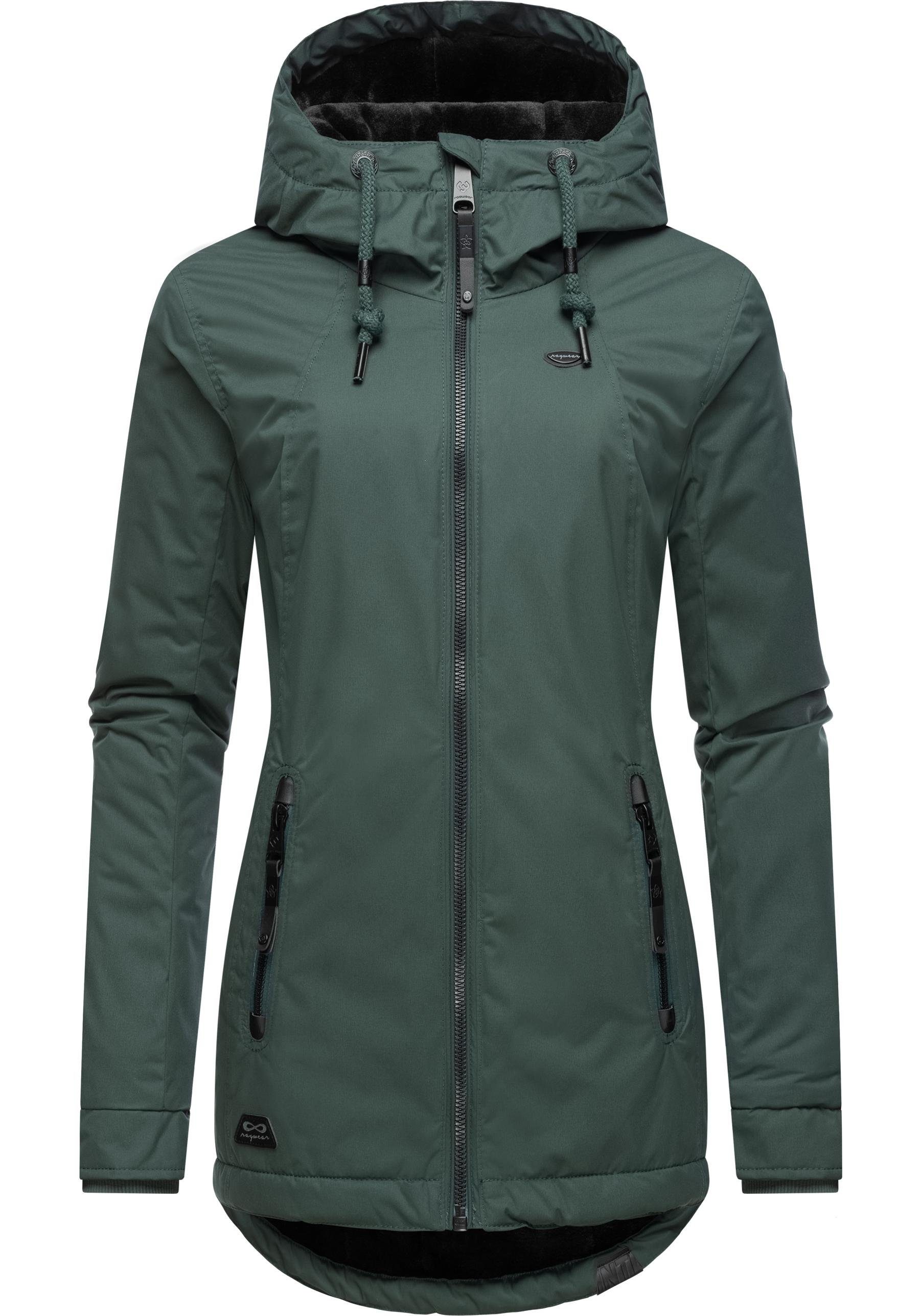 Ragwear Winterjacke Zuzka Winter Wasserdichter Winterparka mit Teddyfleece Innenfutter