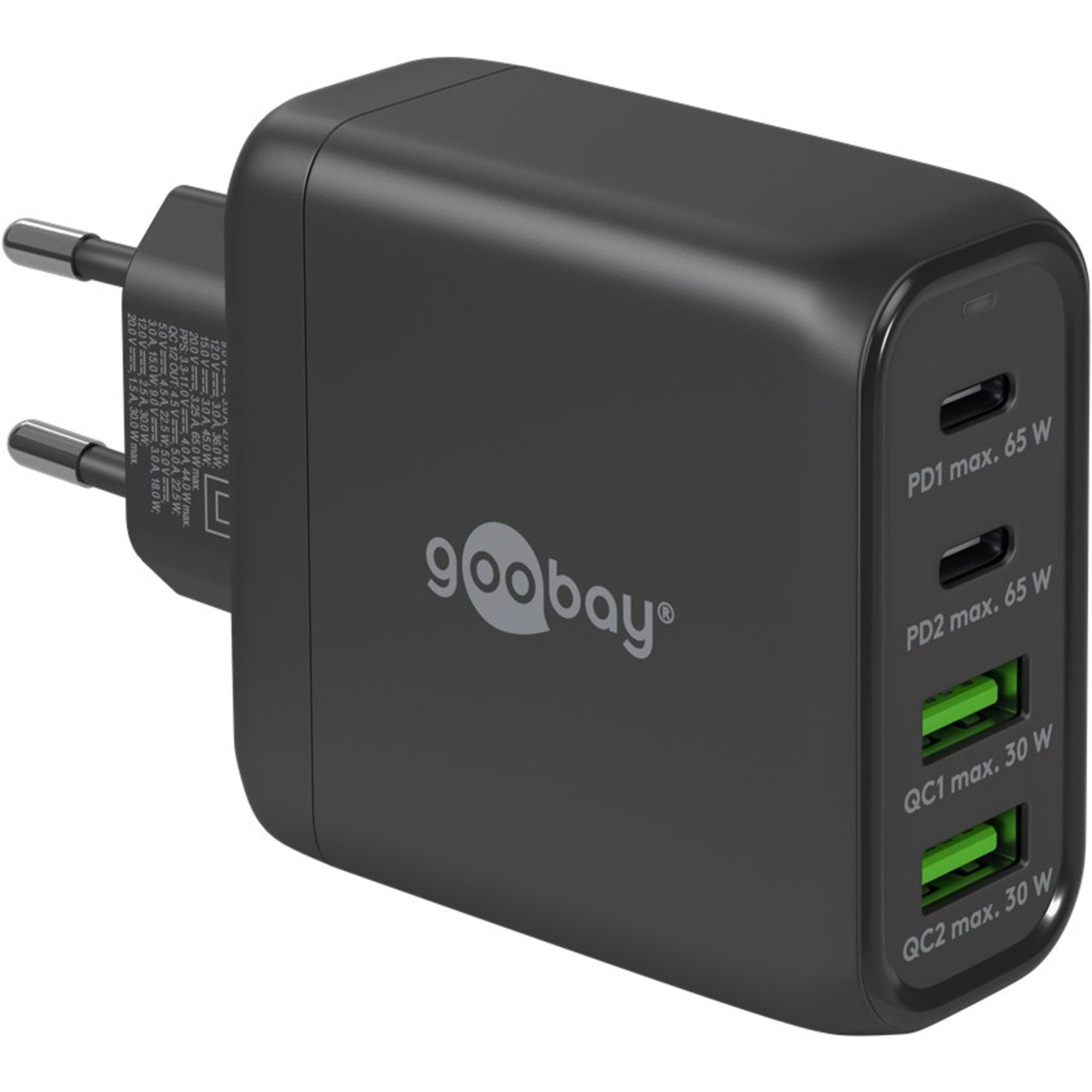 Goobay goobay USB-C Multiport-Schnellladegerät, PD, GaN, Netzteil