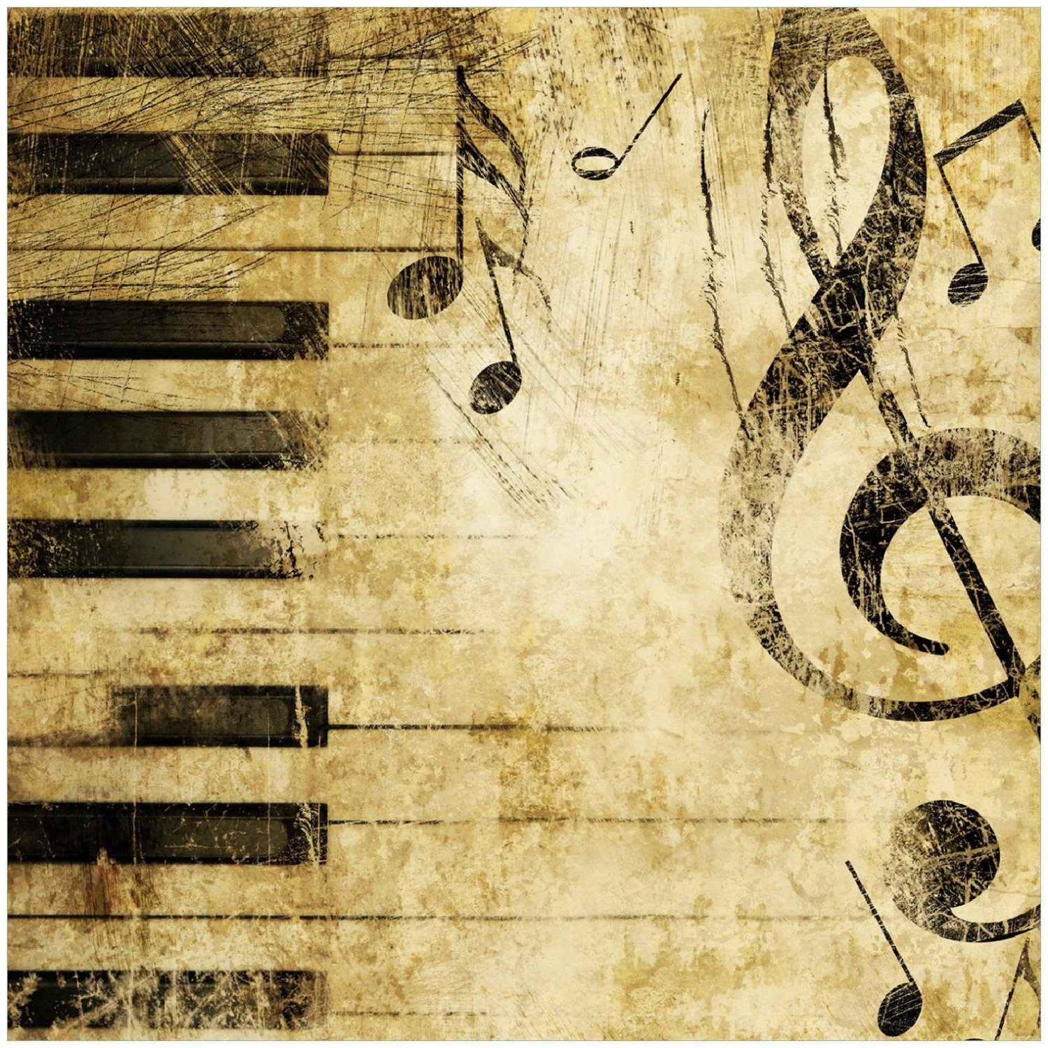 Wallario Memoboard Musik als Leidenschaft Notenschlüssel in braun