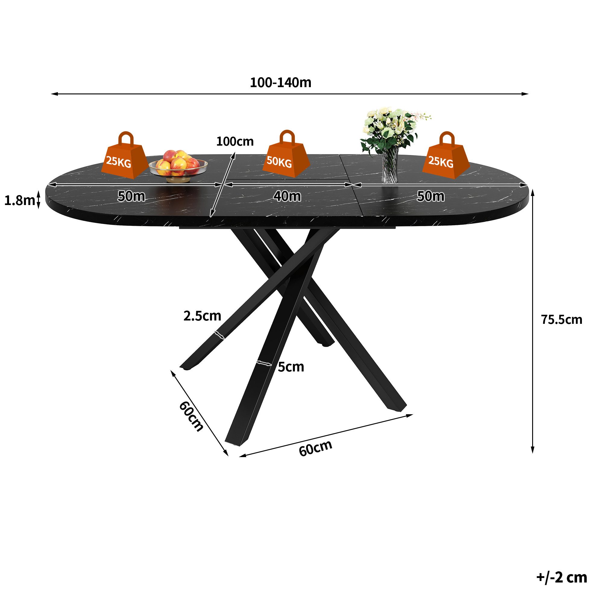 KLAM HOME Essgruppe Moderne Essgruppe Mit Rundem Ausziehtisch Und 4 Velours Stühlen, (5-teiliges Esstisch Set In Beige Für 4-6 Personen), Praktische Tischgarnitur Mit Erweiterungsfunktion