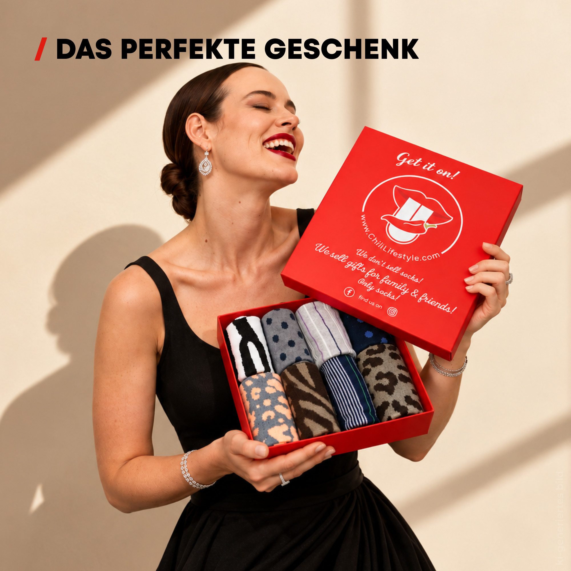 Chili Lifestyle Freizeitsocken LADY Geschenkbox gemusterte Socken Leoprint aus Baumwolle für Damen (Multipack, 8-Paar, 8 Farben) Weichbund ohne Gummidruck – Bild 3 von 5