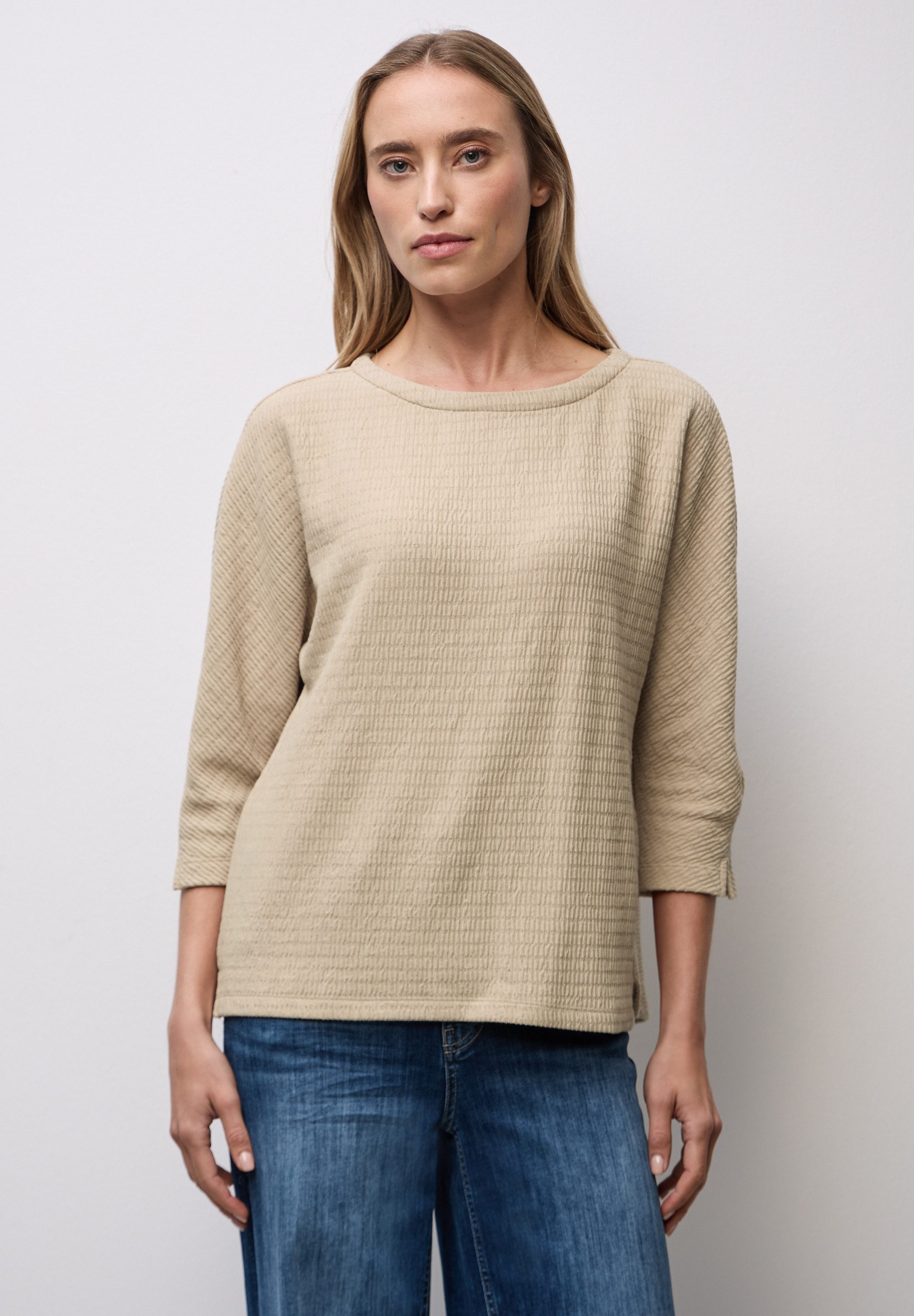 STREET ONE 3/4-Arm-Shirt aus softem Materialmix günstig online kaufen