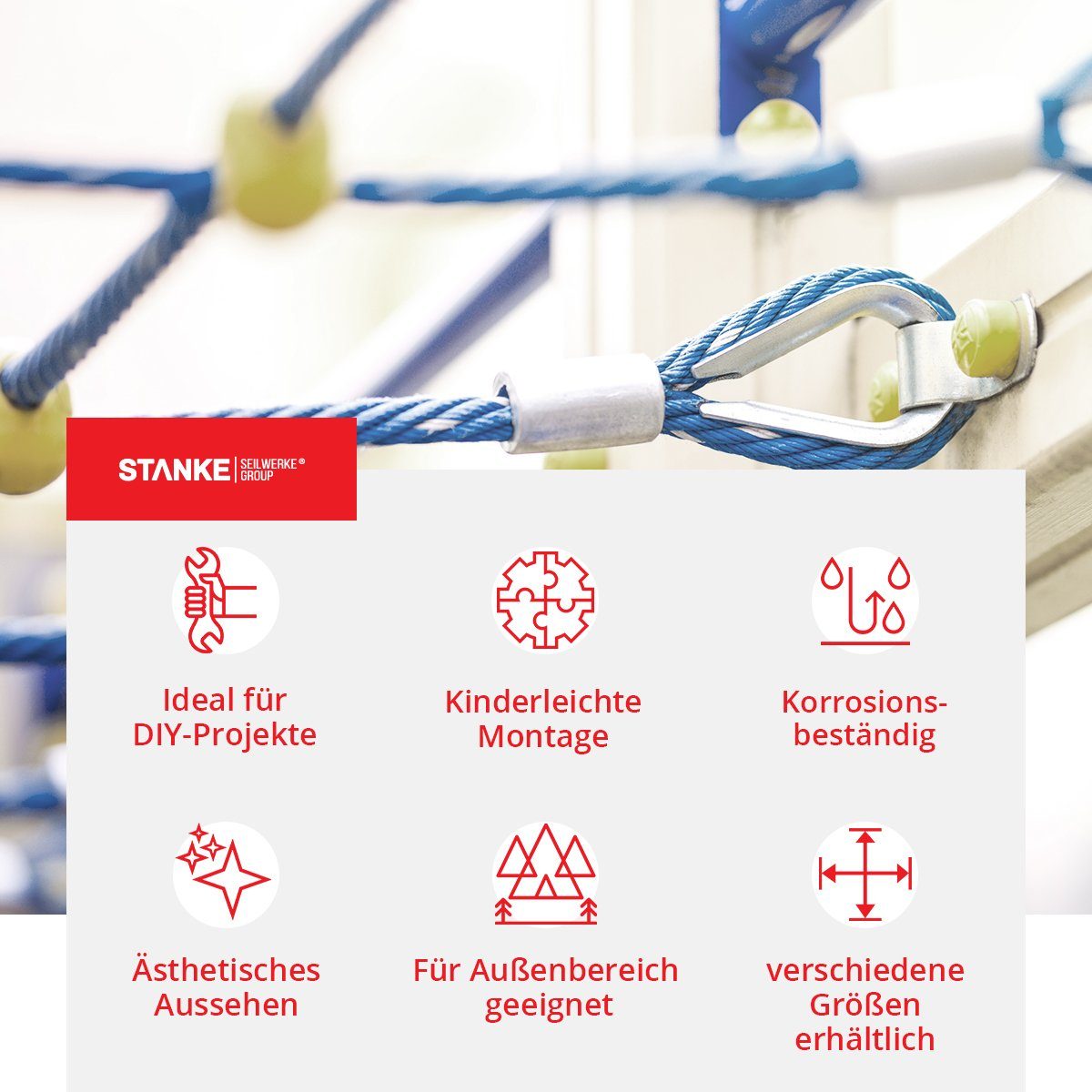 STANKE Drahtseilklemme Alu Pressklemme, (5St), Seilklemme für Drahtseil