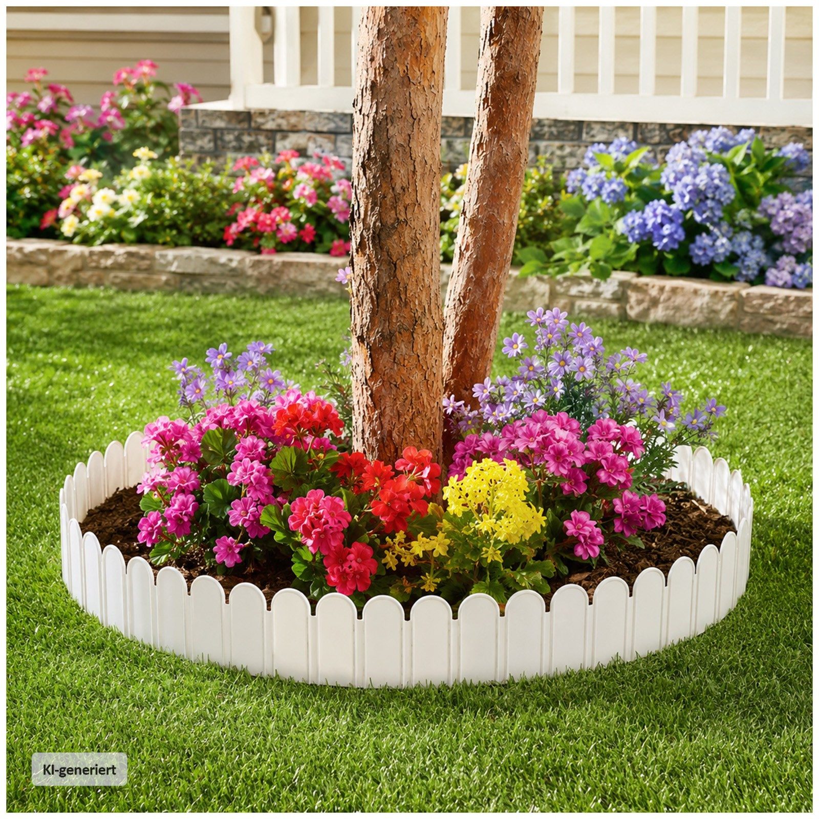 HTI-Living Beetumrandung Rasenkante 3 m Nessa Bogen, LxH: 300x15 cm, Stück, 1 Rasenkante à 3 m, Beetbegrenzung Beeteinfassung Beetumrandung