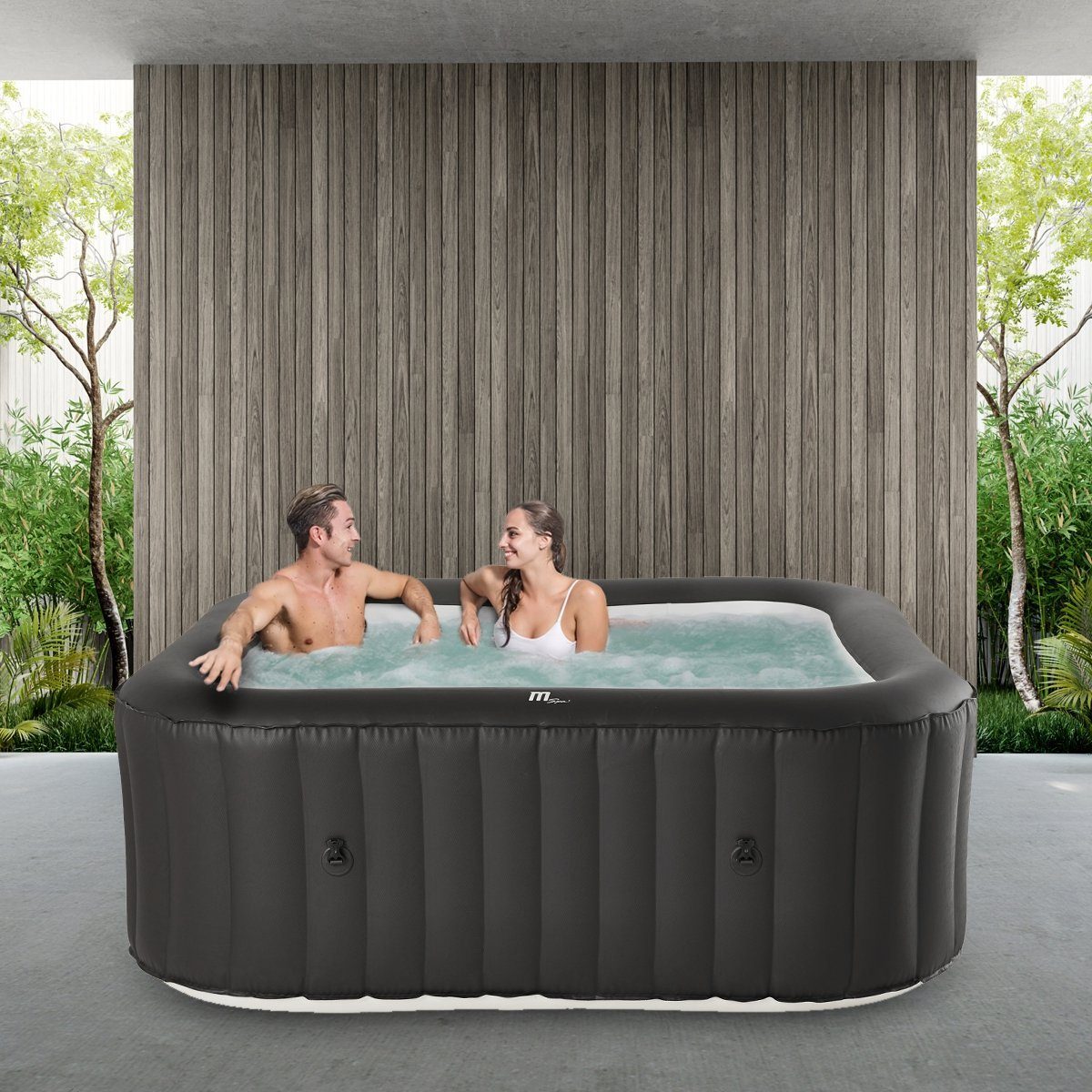mSpa Whirlpool Whirlpool aufblasbar Urban Vito U-VT061 für 6 Personen, (Whirlpool aufblasbar, Whirlpool 6 Personen, Whirlpool indoor, 4-tlg., Whirlpool mit Ozon-UV-C-Desinfektion, Whirlpool outdoor), Whirlpool mit 132 Luftdüsen, Pool für 6 Personen
