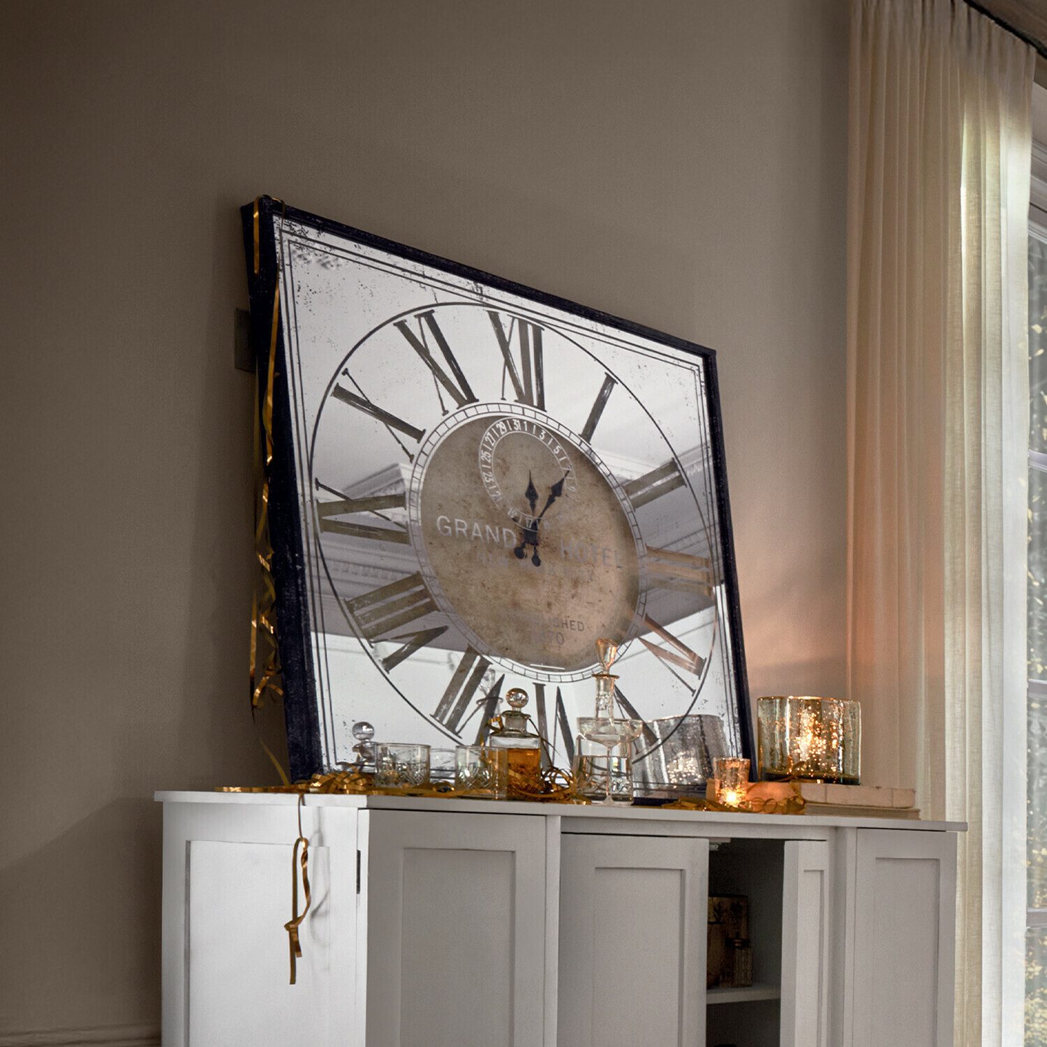 Mirabeau Wanduhr Uhr Mirads antiksilber/schwarz