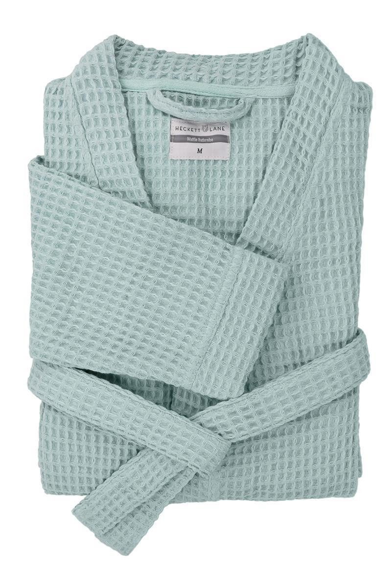 Heckett and Lane Bademantel Badjas Wafel Lang XL Sky Blue Bademantel XL Sky-Blue Uni, Bademantel Morgenmantel