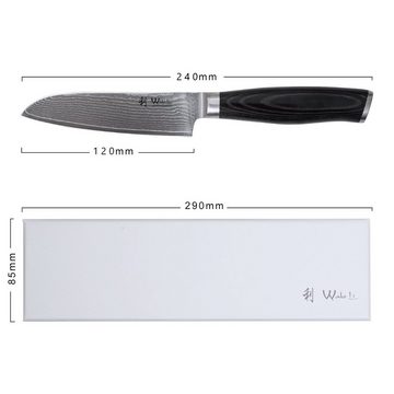 Wakoli Asiamesser Mikata Kleines Santokumesser, 12cm Klinge I Micartagriff