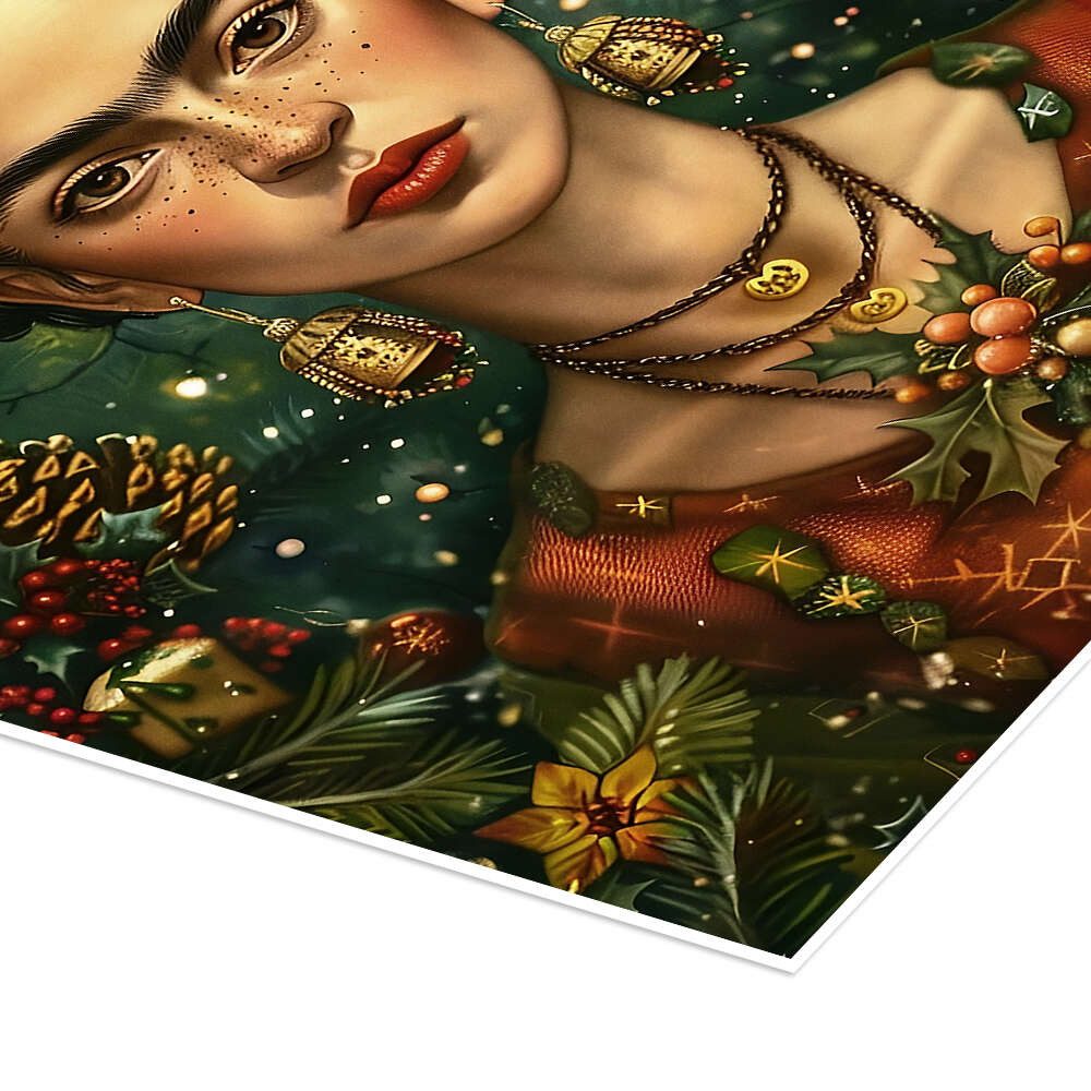 Posterlounge Wandbild Christmas Frida Kahlo, Olga Telnova, erhältlich als Poster, Leinwandbild, Wandsticker oder Acrylglasbild