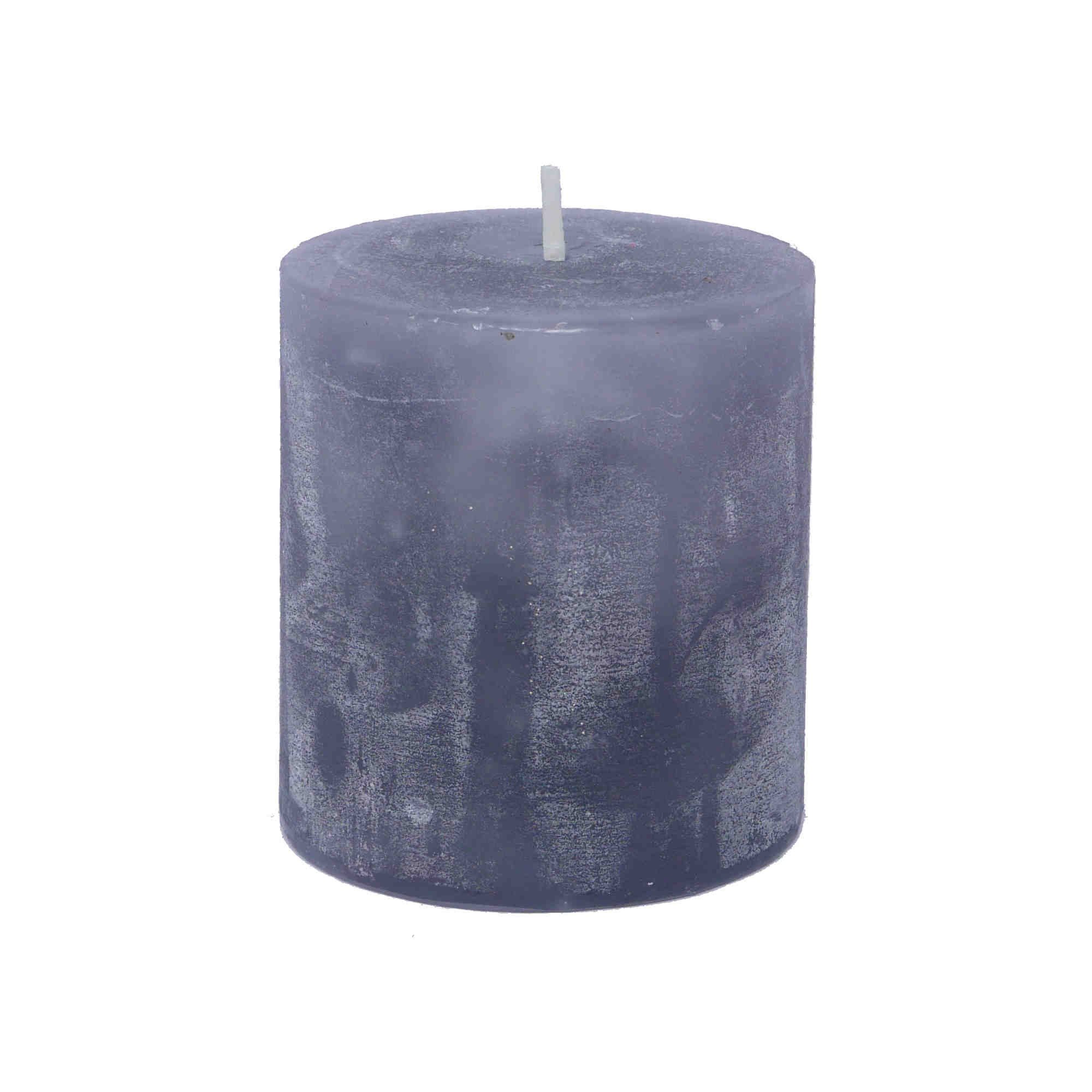 B&S Stumpenkerze Kerze durchgefärbt frostgrau 7,5 günstig online kaufen