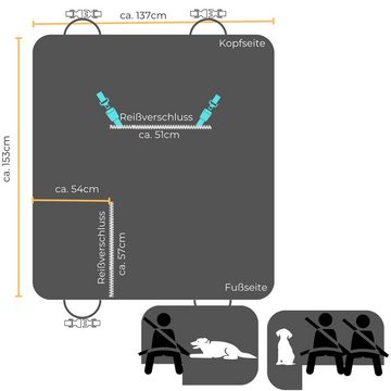 Aves-24 Tier-Autodecke Hunde Autodecke Hundedecke Rückbank Kofferraum Schutz Autoschondecke, 1. Pfoten - Schwarz