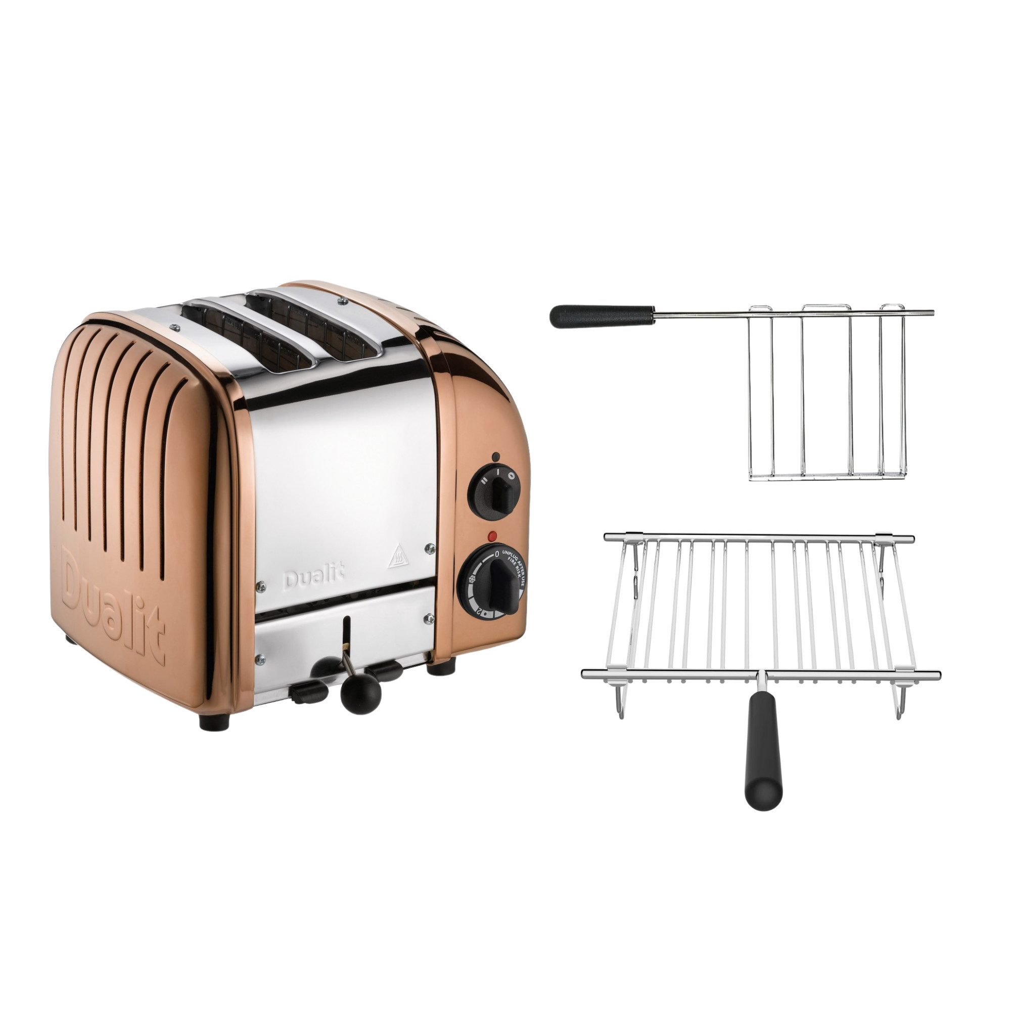 Toaster Dualit Paket 2, 2er Toaster mit Brötchenaufsatz und Sandwichzange