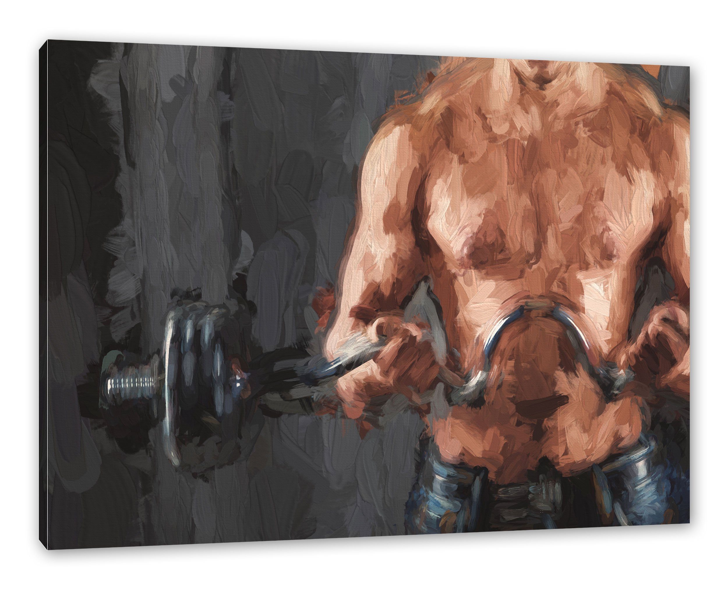 Pixxprint Leinwandbild Bodybuilding, Bodybuilding (1 St), inkl. Zackenaufhänger bespannt, fertig Leinwandbild