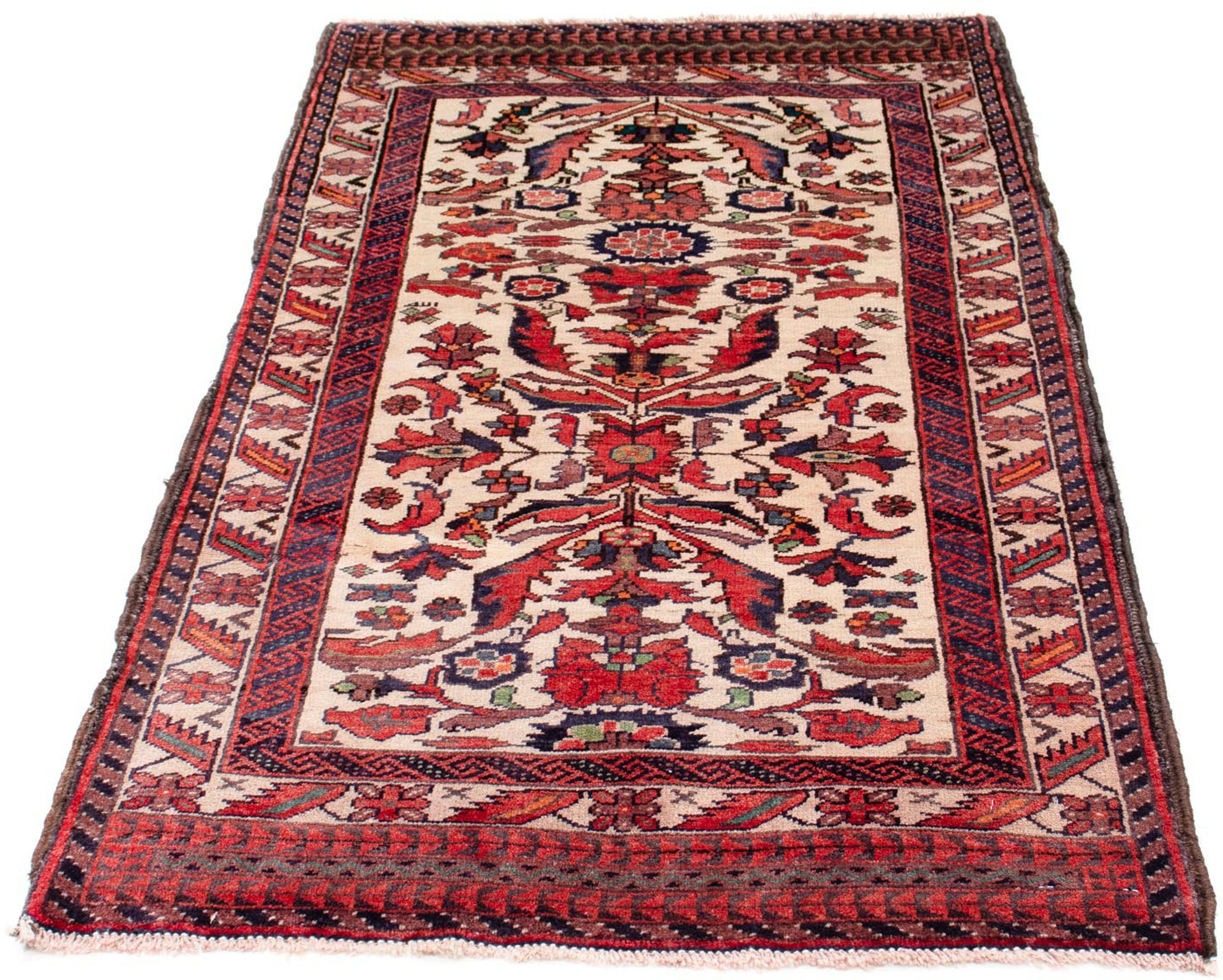 Orientteppich Belutsch - 150 x 89 cm - beige, morgenland, rechteckig, Höhe: 8 mm, Wohnzimmer, Handgeknüpft, Einzelstück mit Zertifikat