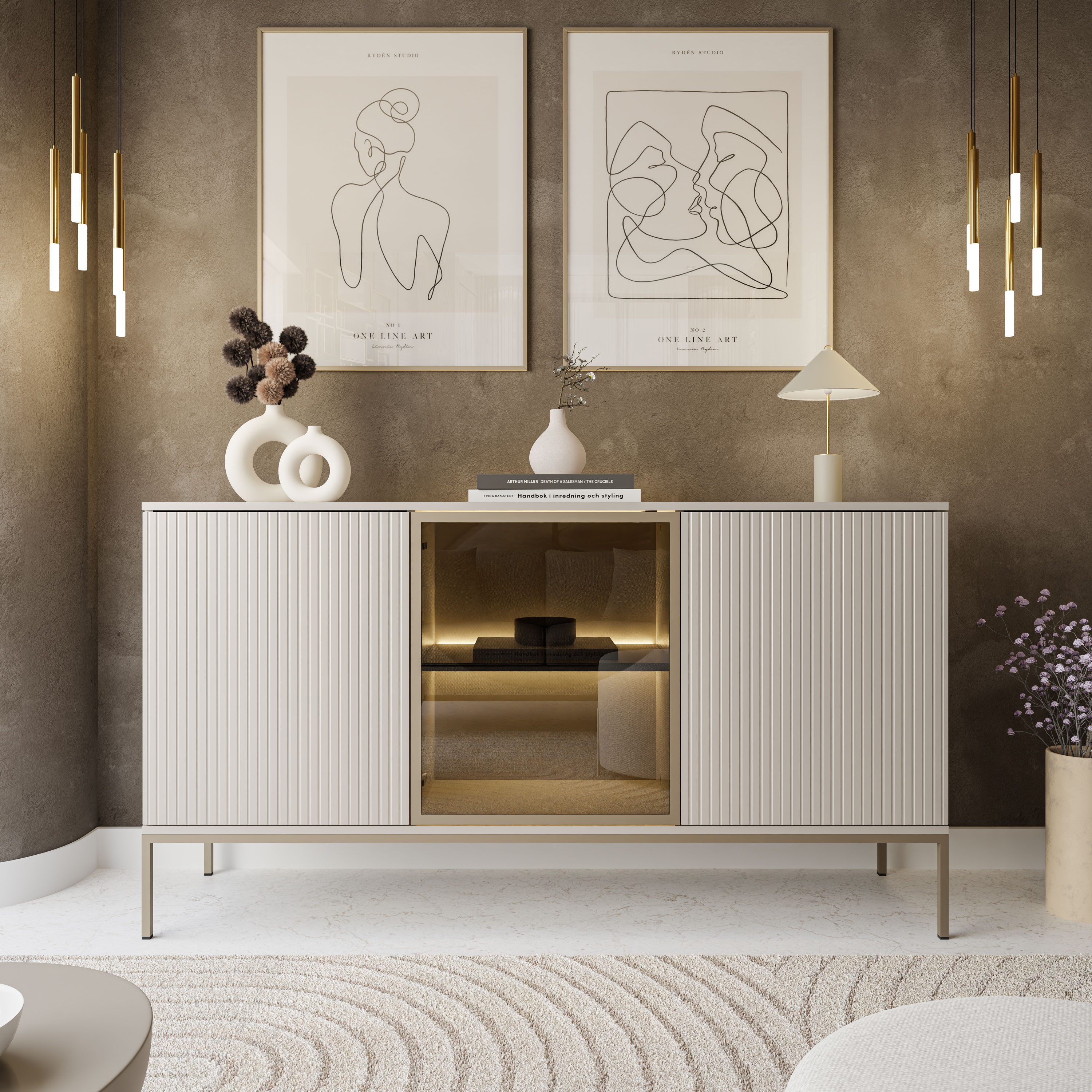 Lookway Kommode ECLIPSE K154 Kaschmir mit Beleuchtung