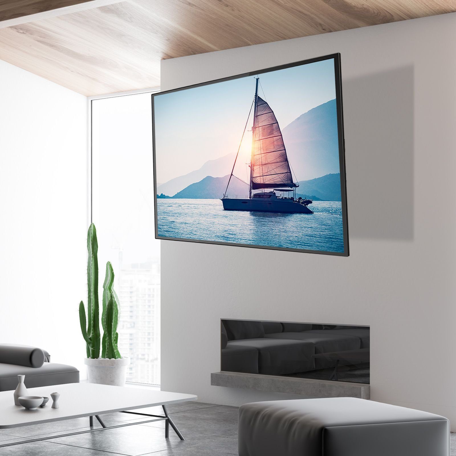 CAVO TV-Wandhalterung neigbar schwenkbar für 37-80 Zoll Flach & Curved Fernseher, (bis 80 Zoll, bis 45 kg, max. VESA 600x400 mm)