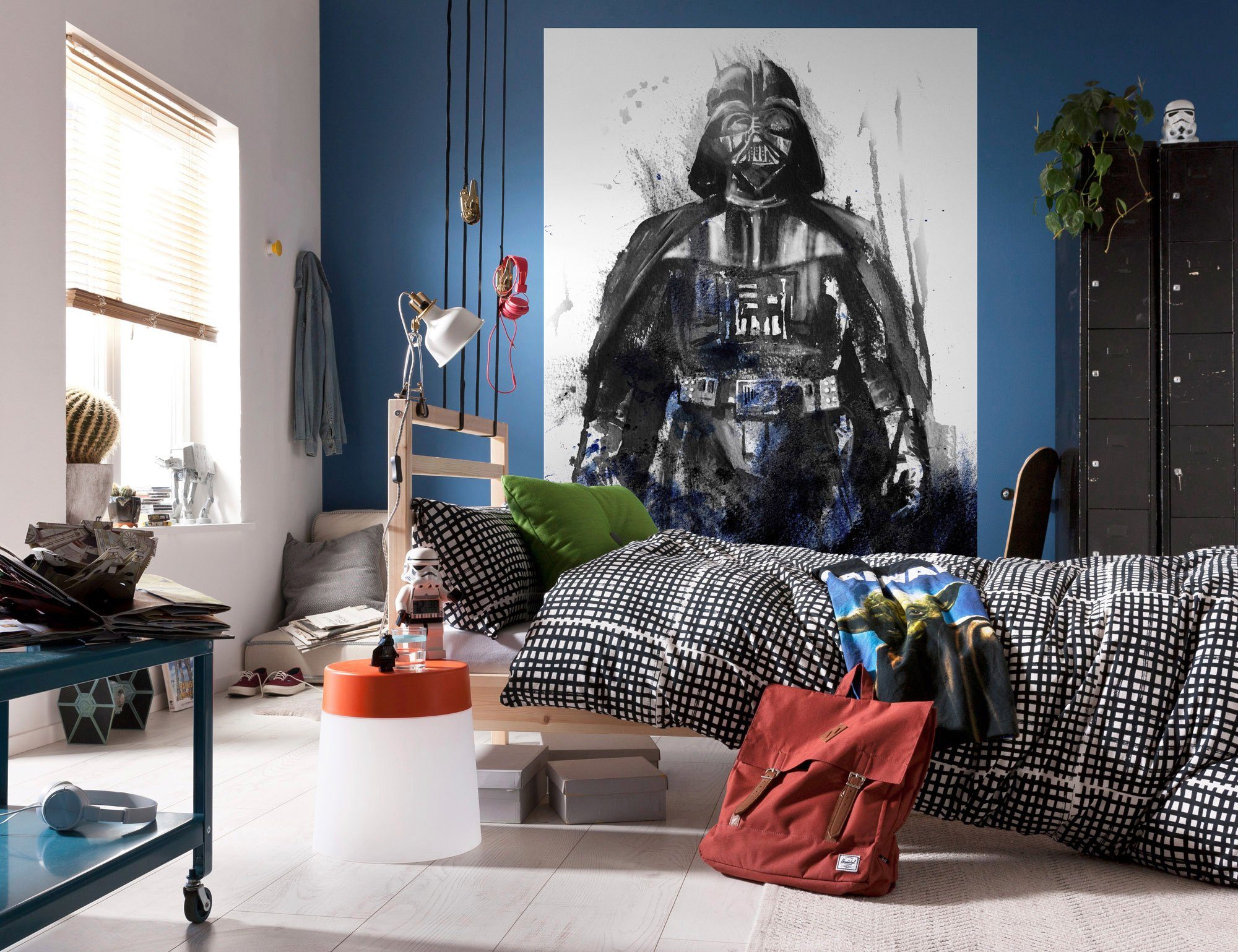 Komar Vliestapete Digitaldruck Vlies - Star Wars Watercolor Vader - Größe 200 x 280 cm, glatt, bedruckt, Kinderzimmer