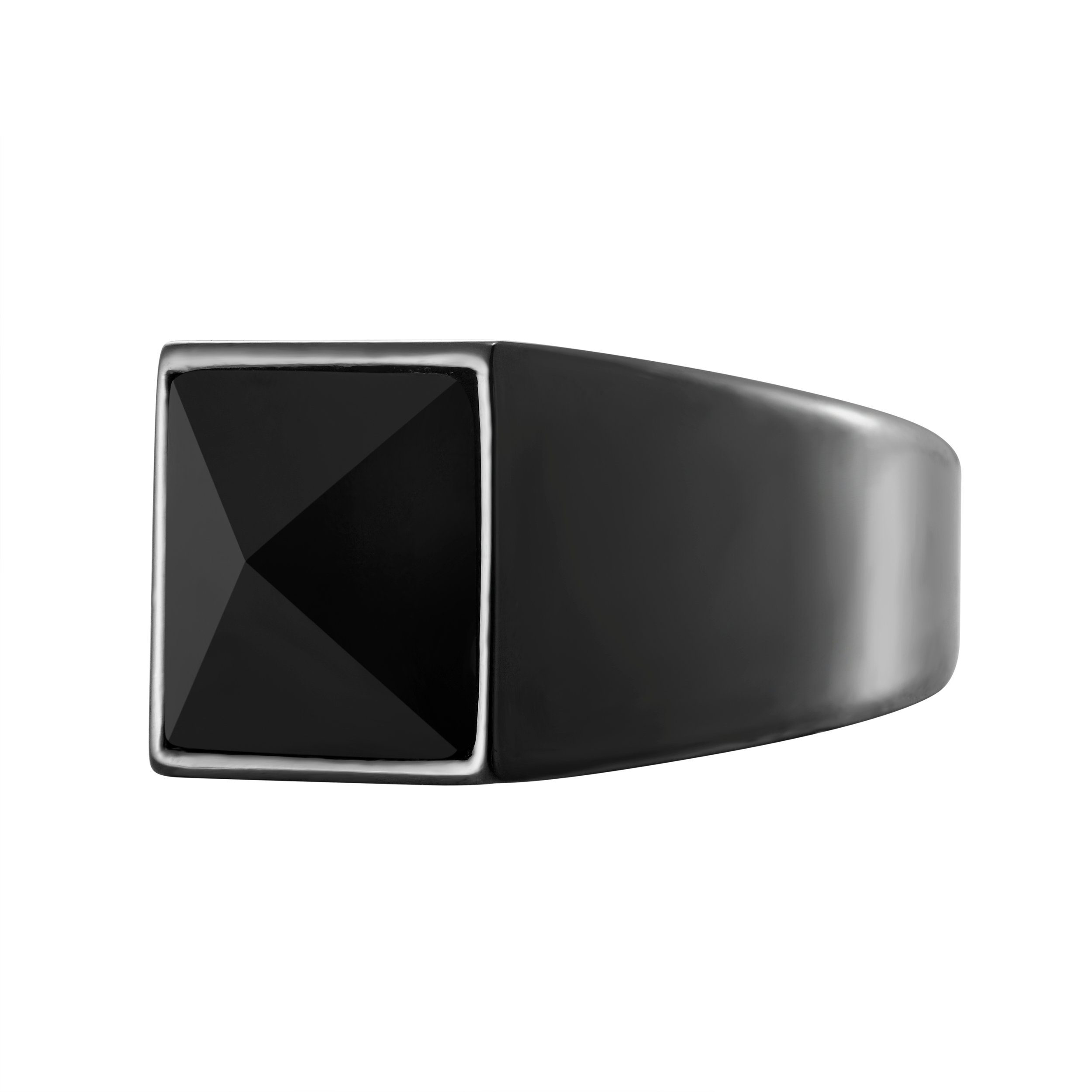 Karisma Fingerring Männer Edelstahl 316L Black PVD Herrenring - Schwarzer S günstig online kaufen