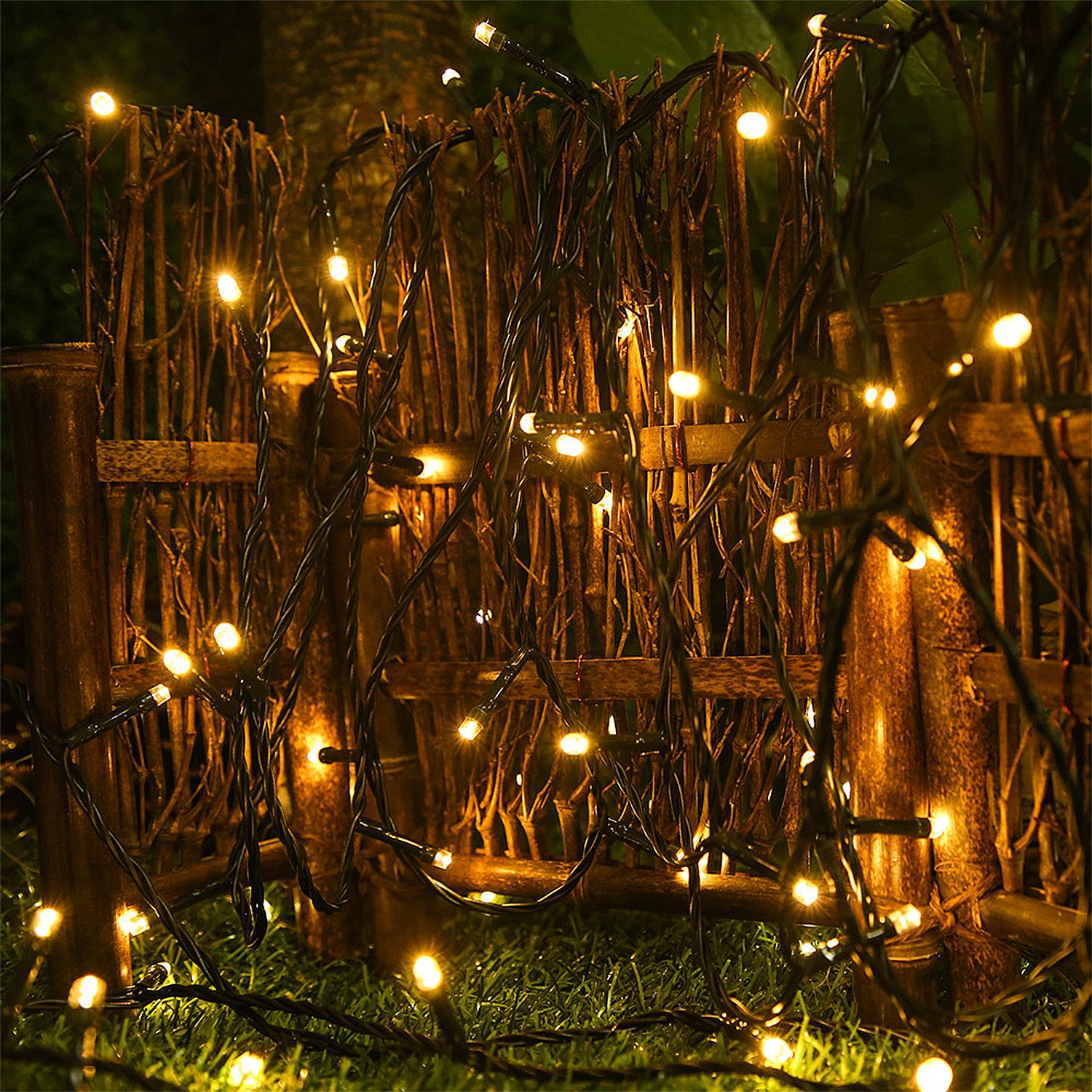 FIVMEN LED-Lichterkette Weihnachtsbeleuchtung Weihnachtsdeko Innen/Außen Warmweiß & Bunt – Bild 3 von 5