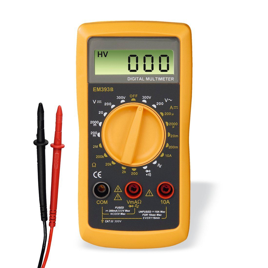 Hama Multimeter Digitalmultimeter zum Messen von Spannung, Strom und Widerstand, 300V – Bild 4 von 5